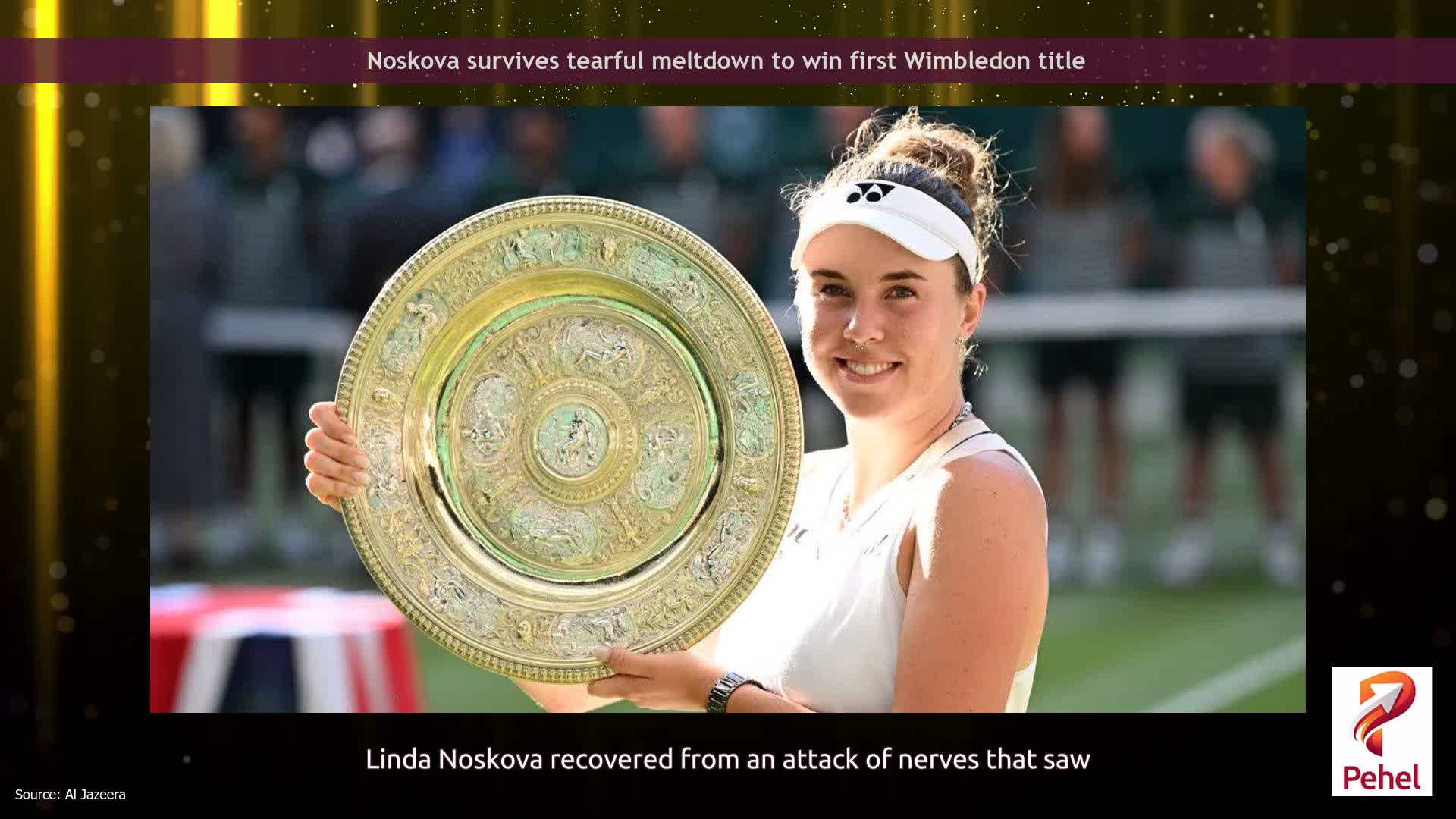 Noskova survives tearful meltdown to win first Wimbledon title