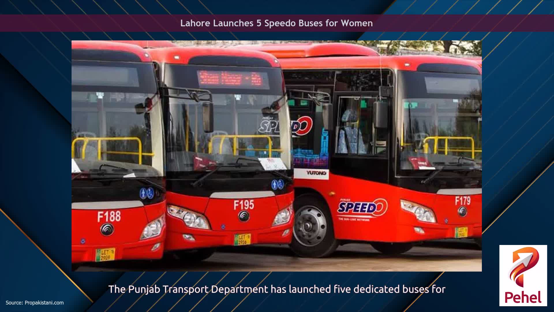 Lahore Launches 5 Speedo Buses for Women