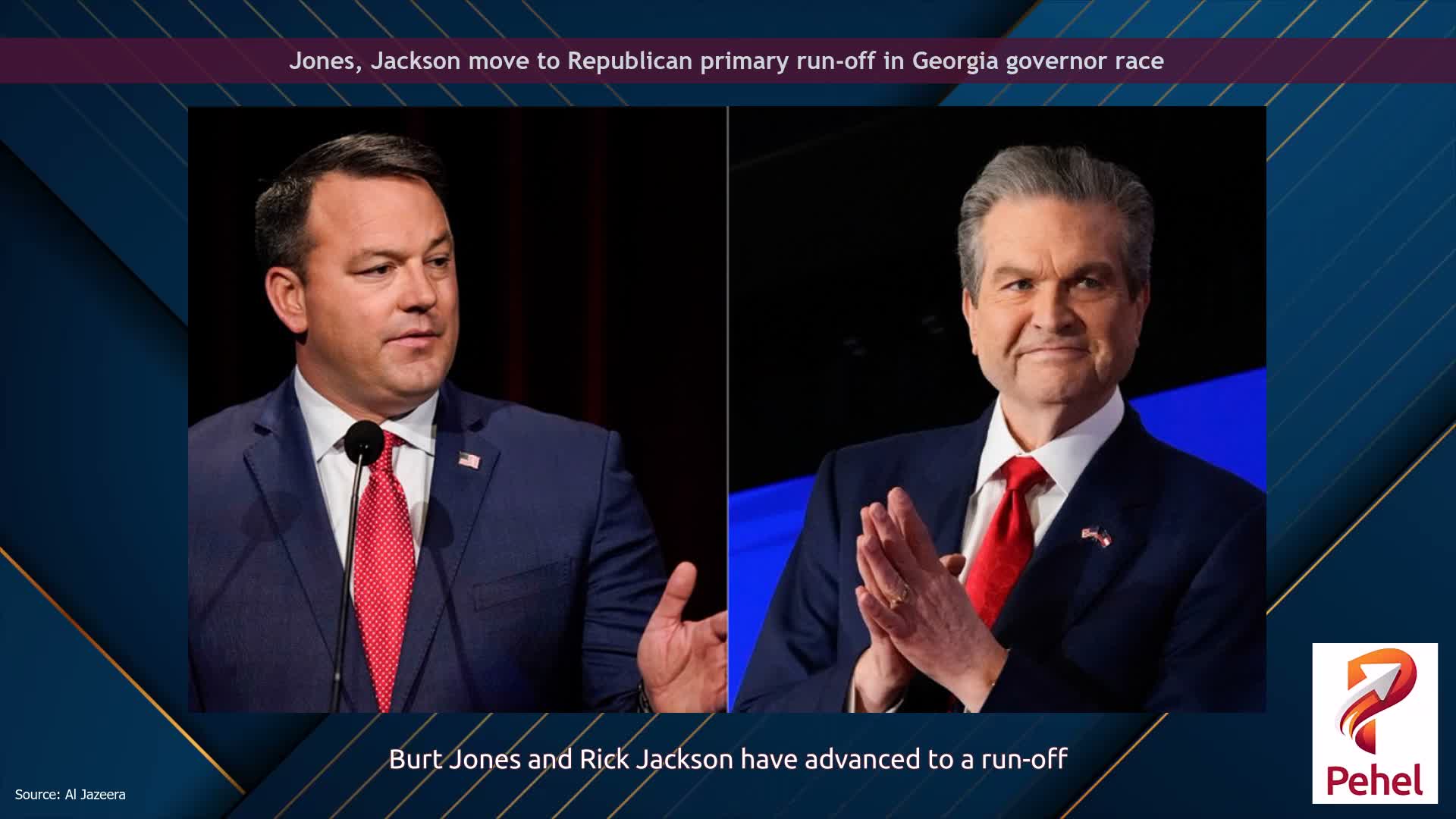 Jones, Jackson move to Republican primary run-off in Georgia governor race
