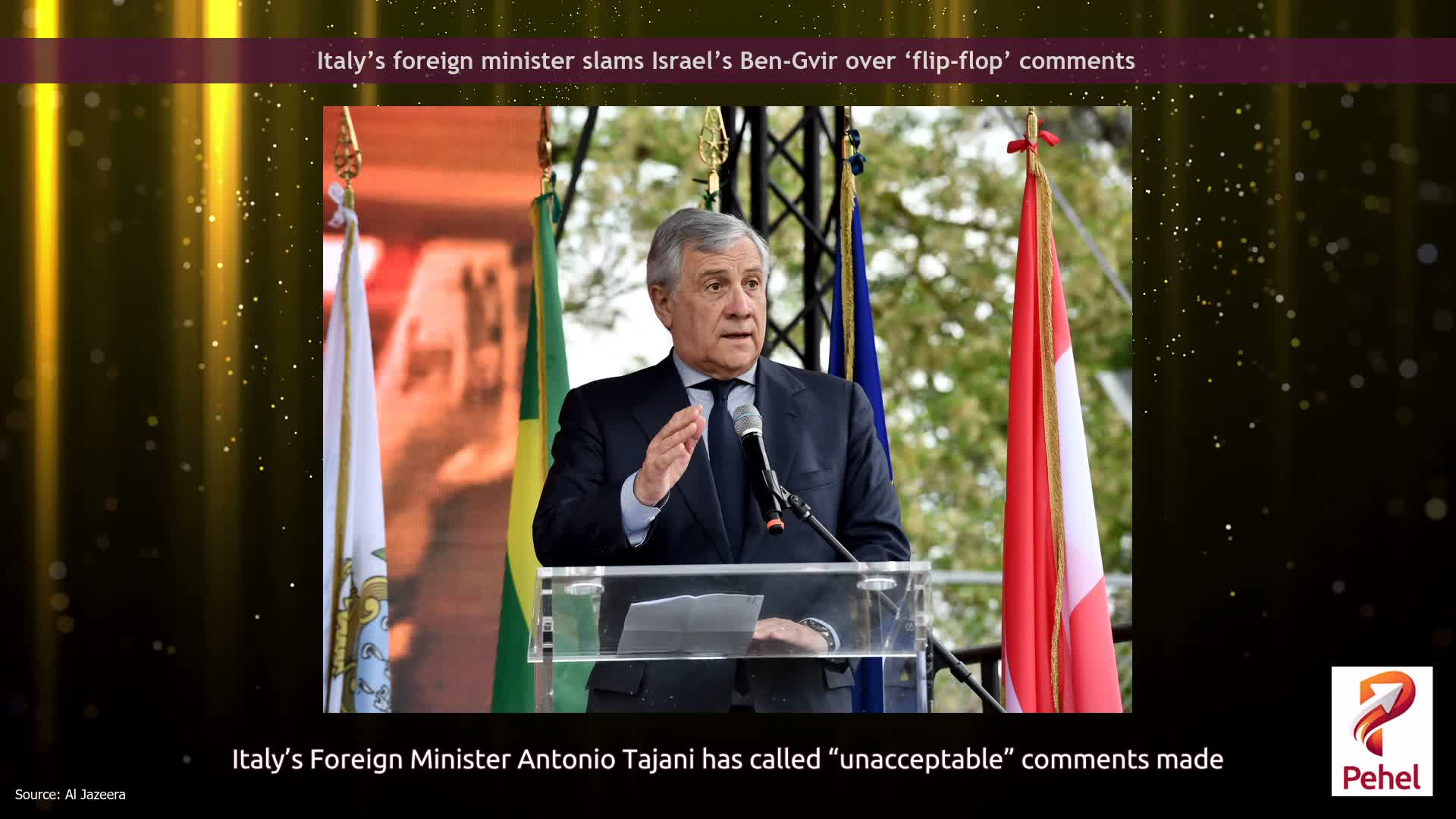 Italy’s foreign minister slams Israel’s Ben-Gvir over ‘flip-flop’ comments
