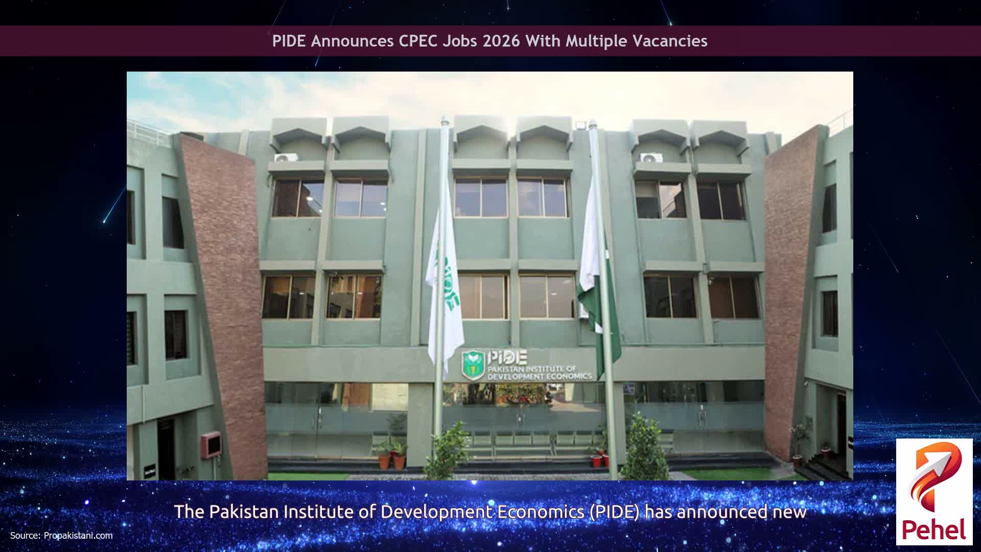 PIDE Announces CPEC Jobs 2026 With Multiple Vacancies