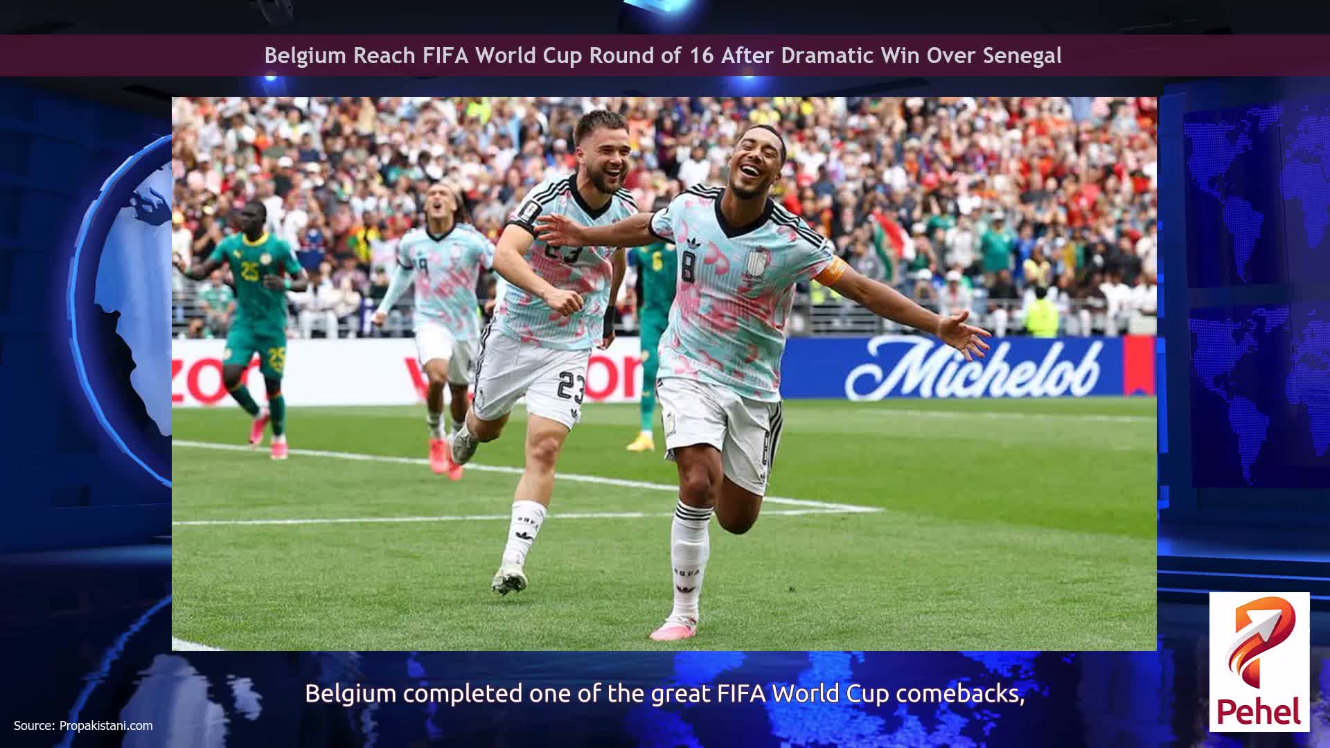 Belgium Reach FIFA World Cup Round of 16 After Dramatic Win Over Senegal