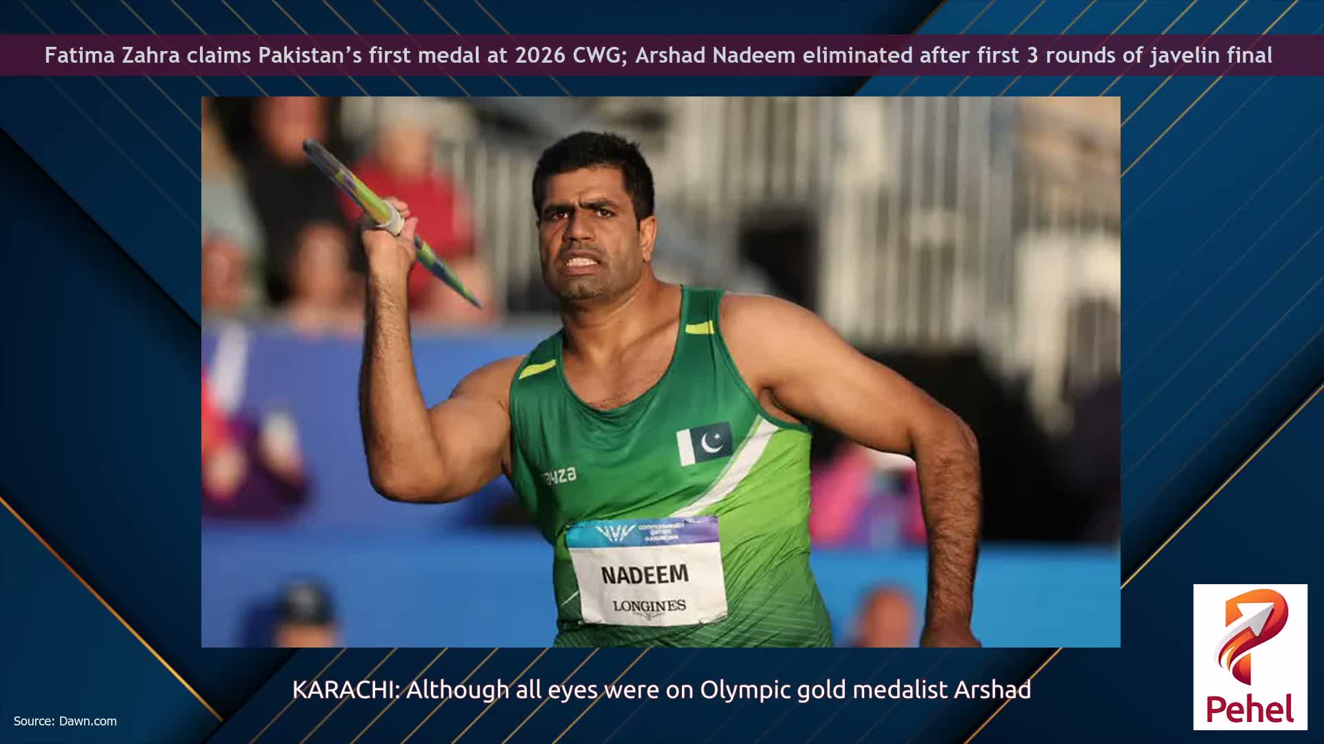 Fatima Zahra claims Pakistan’s first medal at 2026 CWG; Arshad Nadeem eliminated after first 3 rounds of javelin final