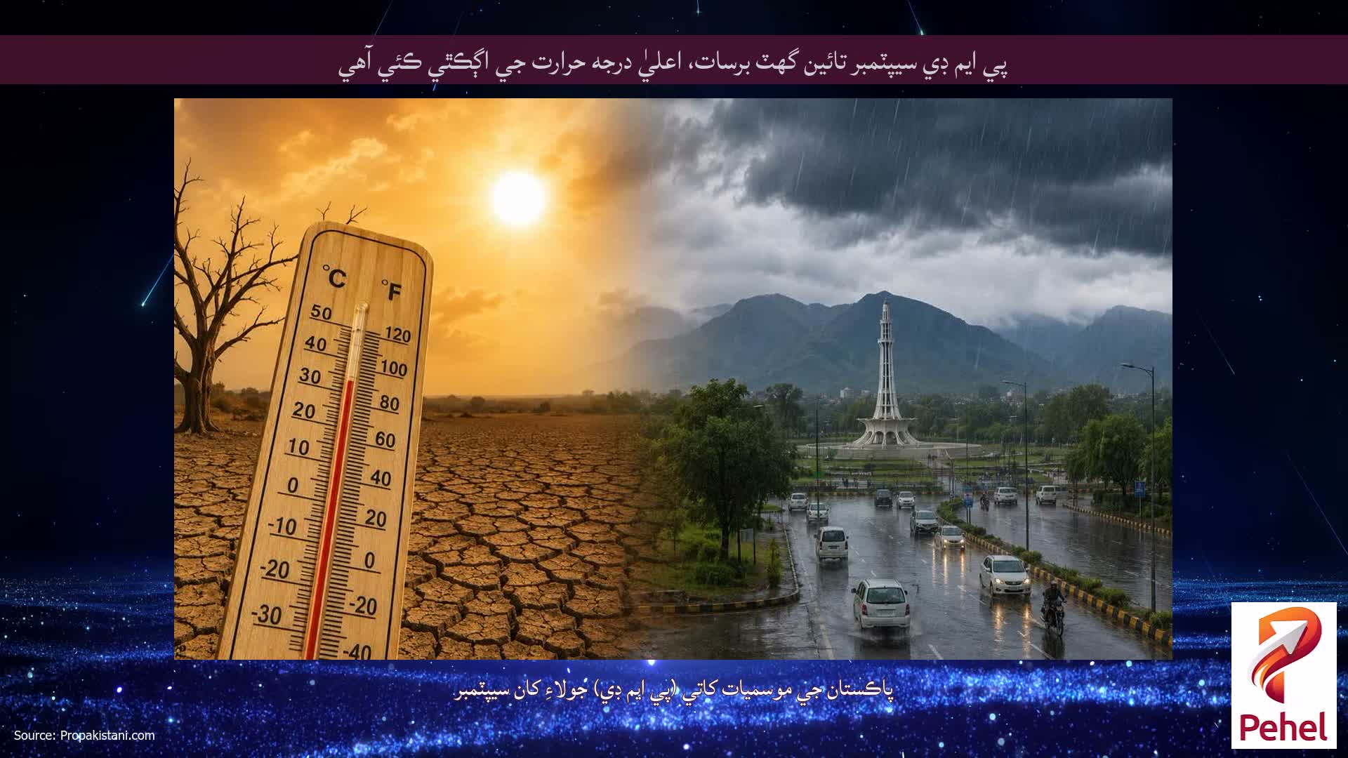 پي ايم ڊي سيپٽمبر تائين گهٽ برسات، اعليٰ درجه حرارت جي اڳڪٿي ڪئي آهي