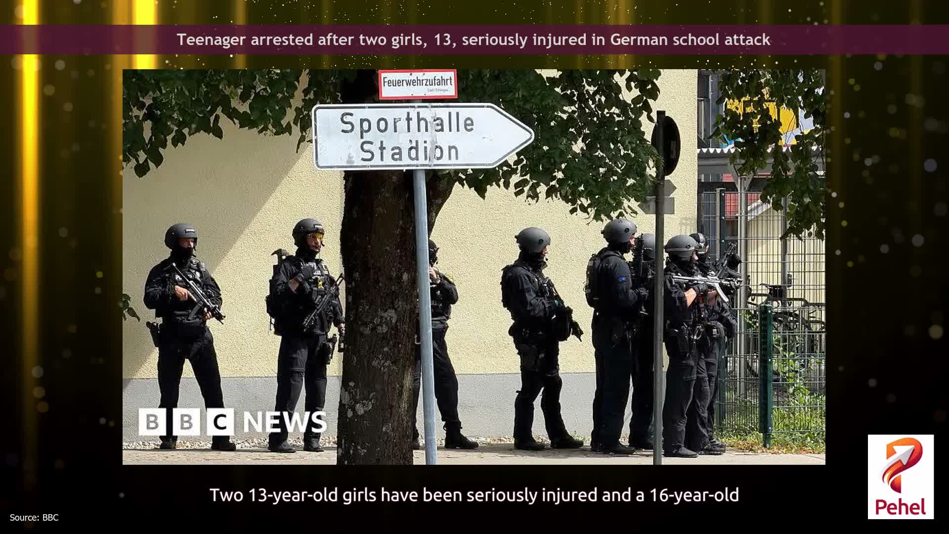 Teenager arrested after two girls, 13, seriously injured in German school attack
