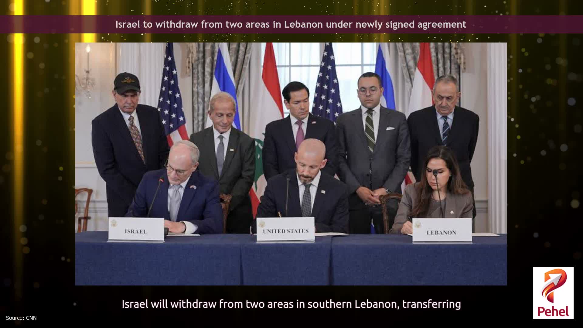 Israel to withdraw from two areas in Lebanon under newly signed agreement