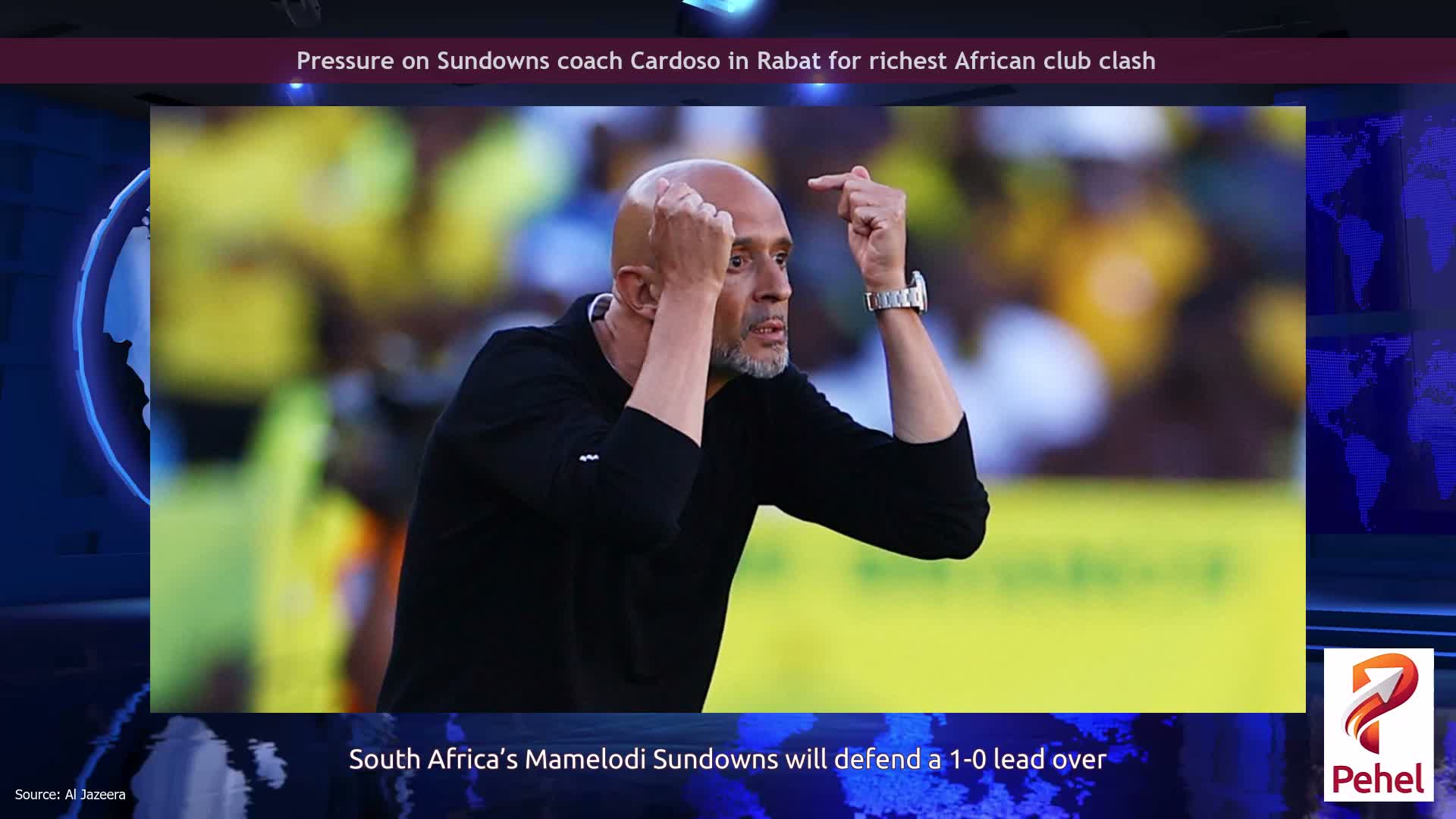 Pressure on Sundowns coach Cardoso in Rabat for richest African club clash