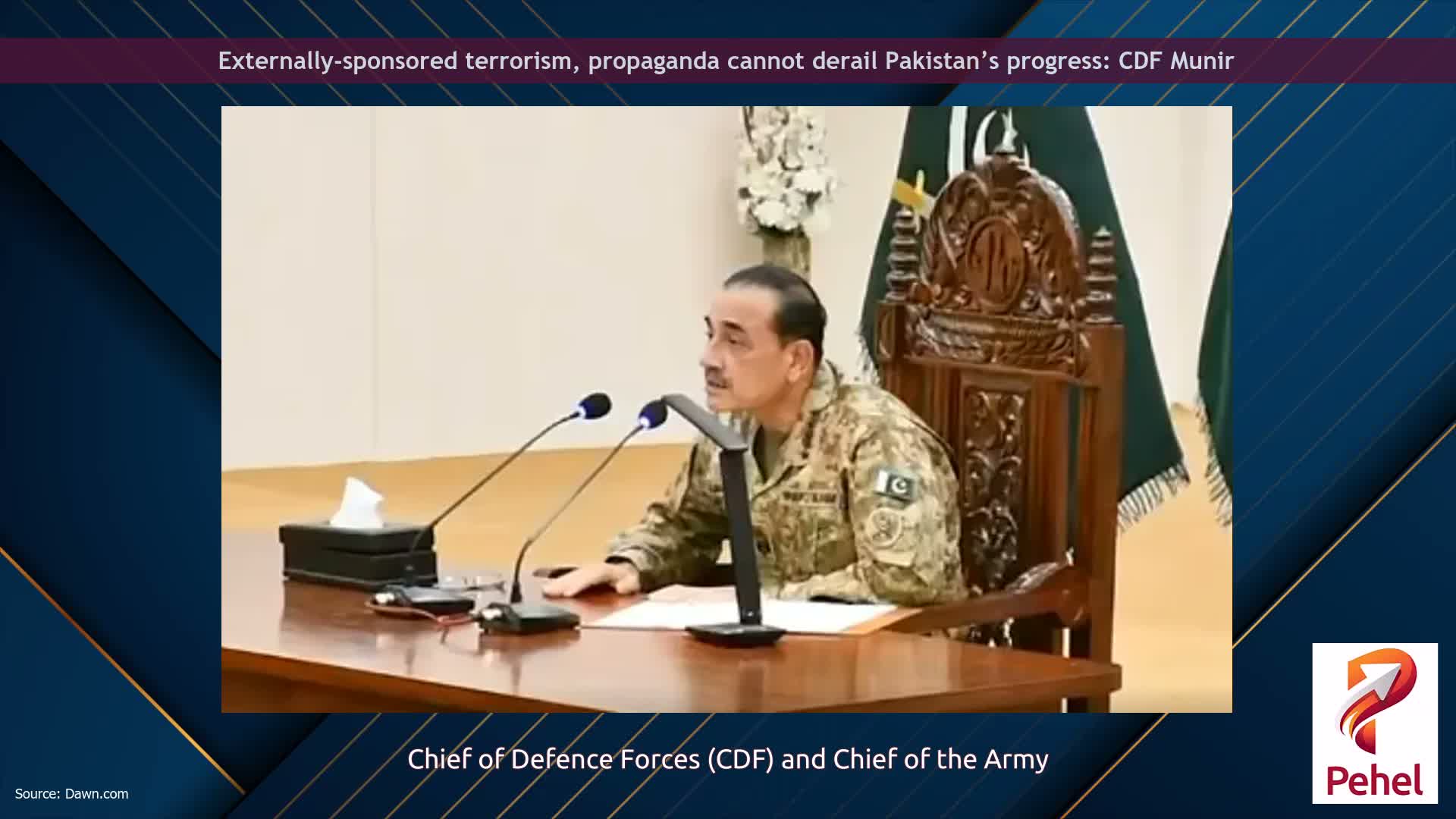 Externally-sponsored terrorism, propaganda cannot derail Pakistan’s progress: CDF Munir