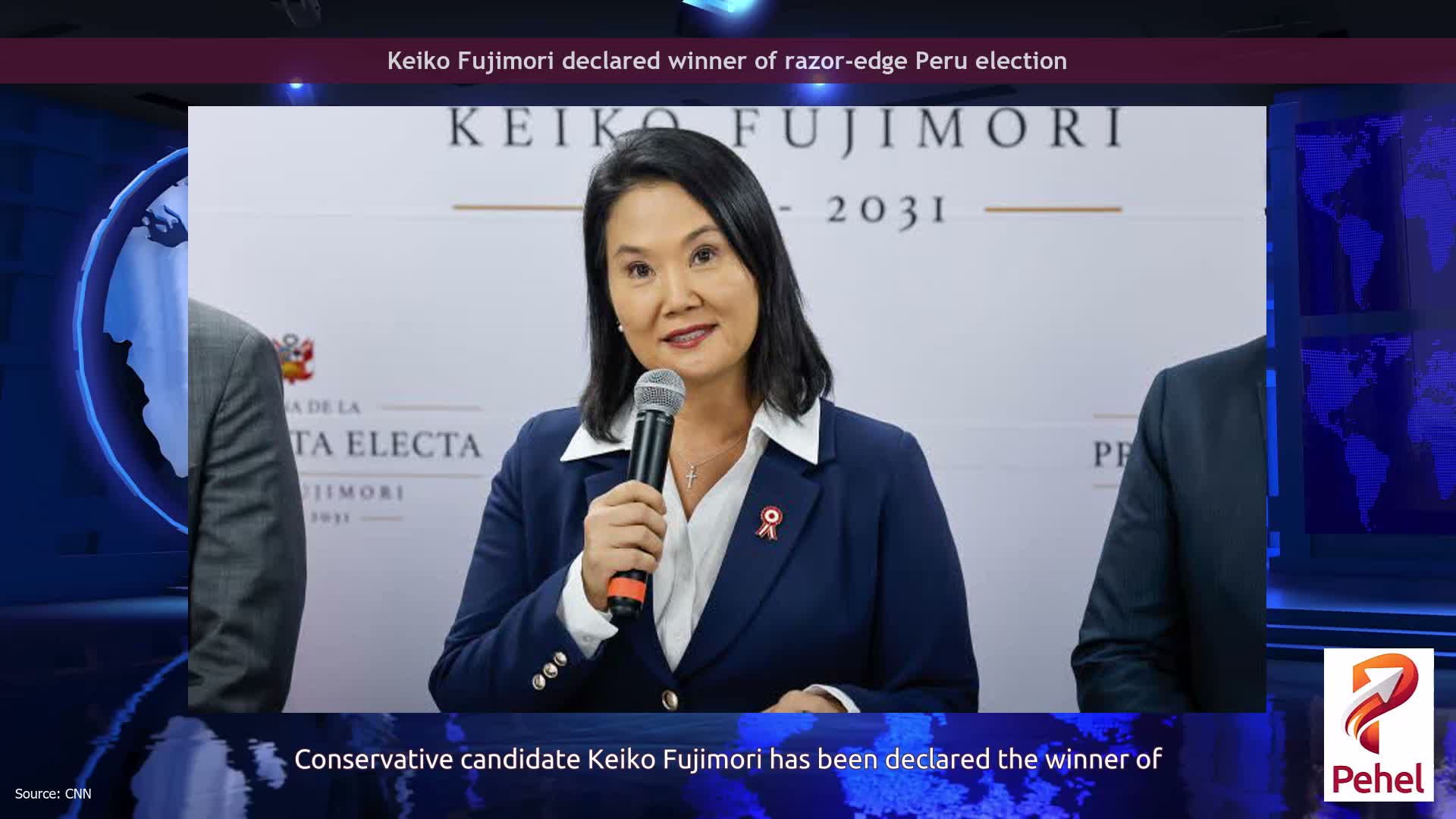 Keiko Fujimori declared winner of razor-edge Peru election