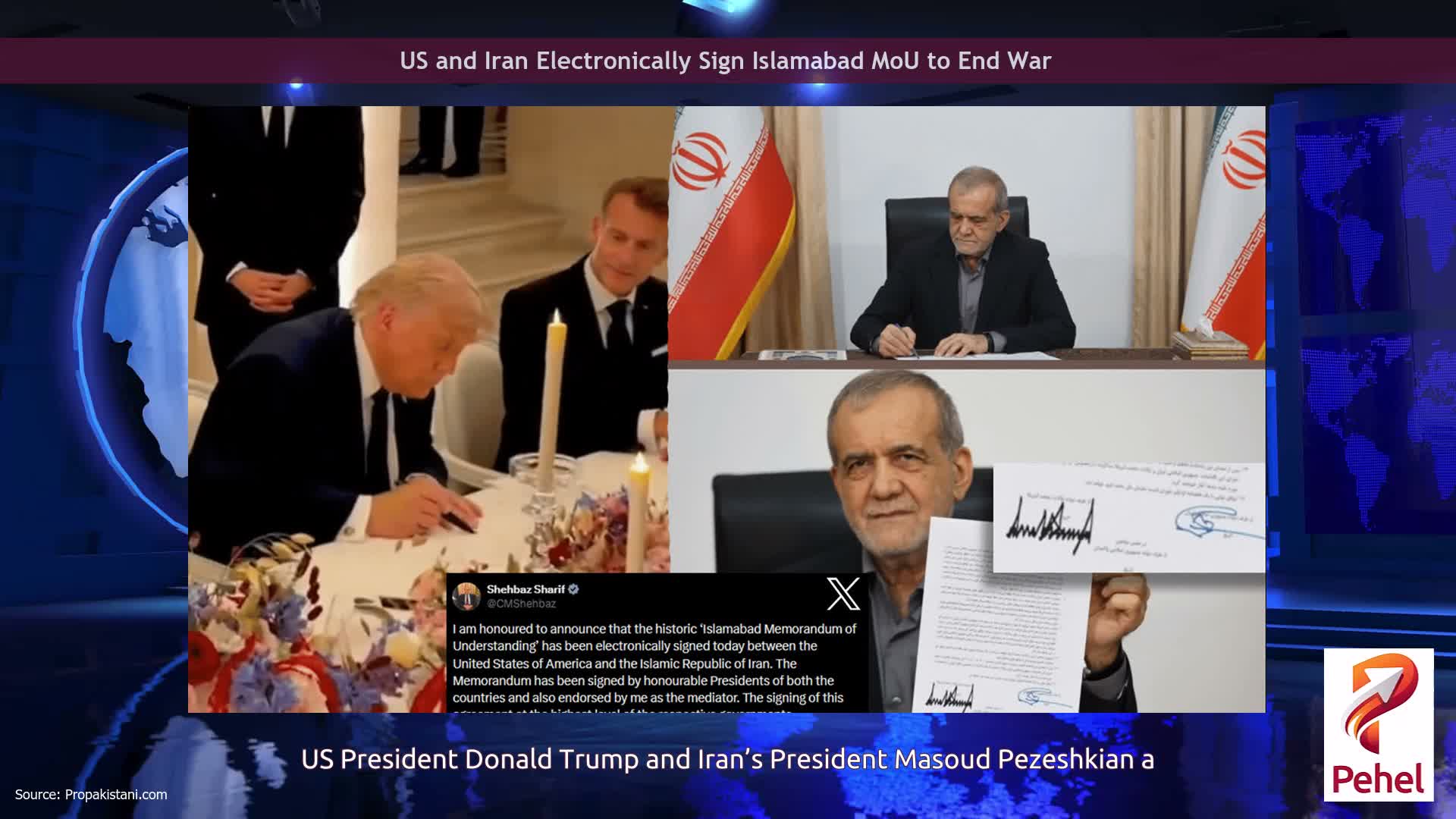 US and Iran Electronically Sign Islamabad MoU to End War
