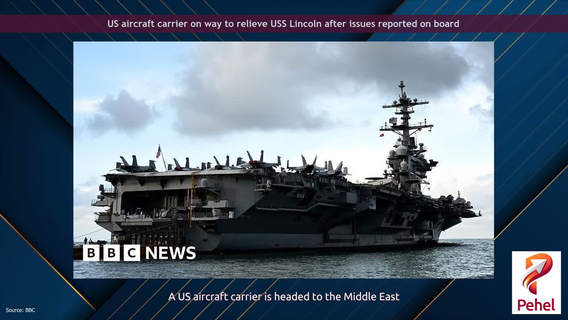 US aircraft carrier on way to relieve USS Lincoln after issues reported on board