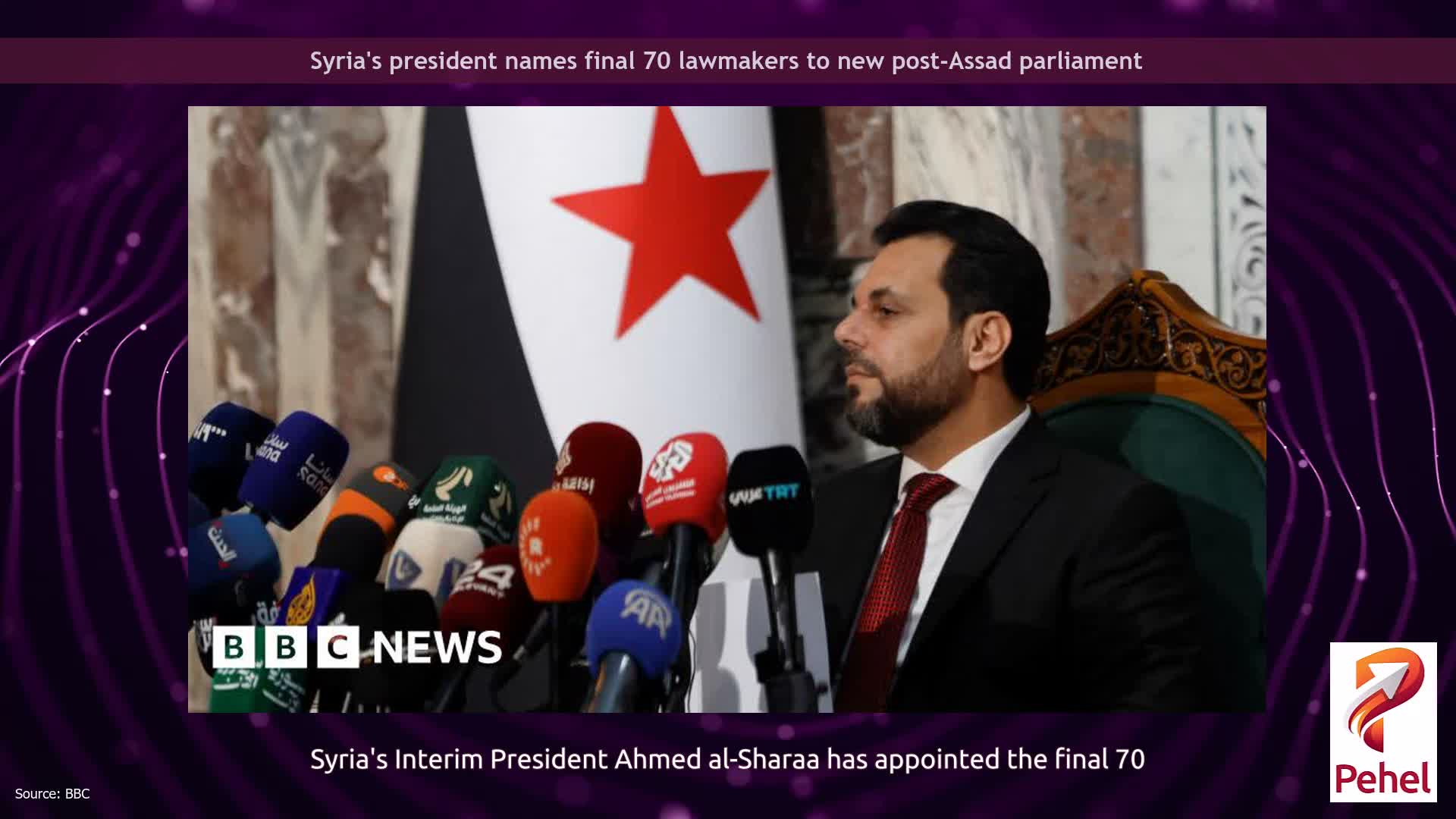 Syria's president names final 70 lawmakers to new post-Assad parliament