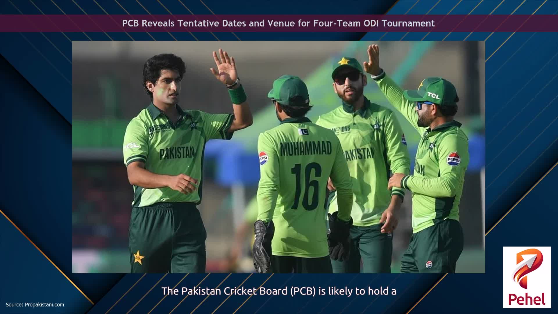 PCB Reveals Tentative Dates and Venue for Four-Team ODI Tournament