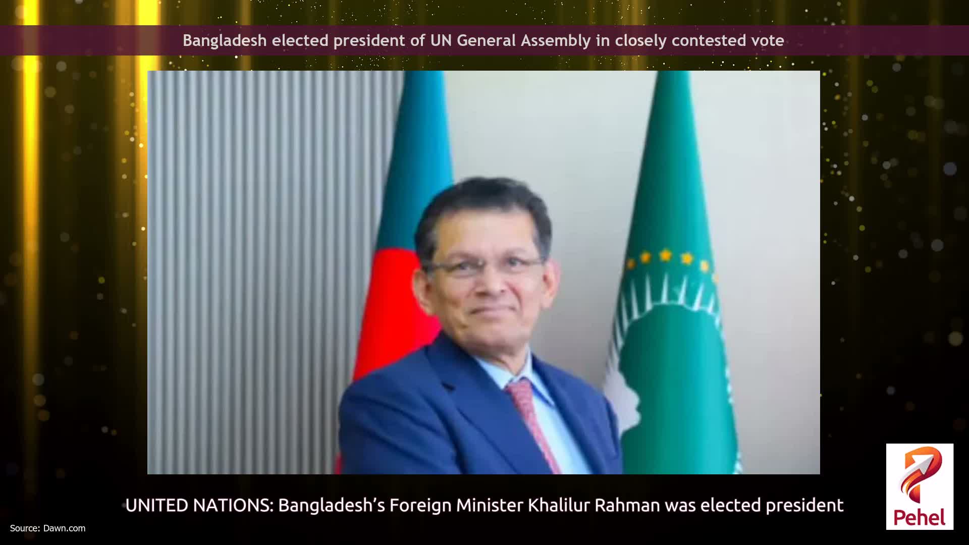 Bangladesh elected president of UN General Assembly in closely contested vote