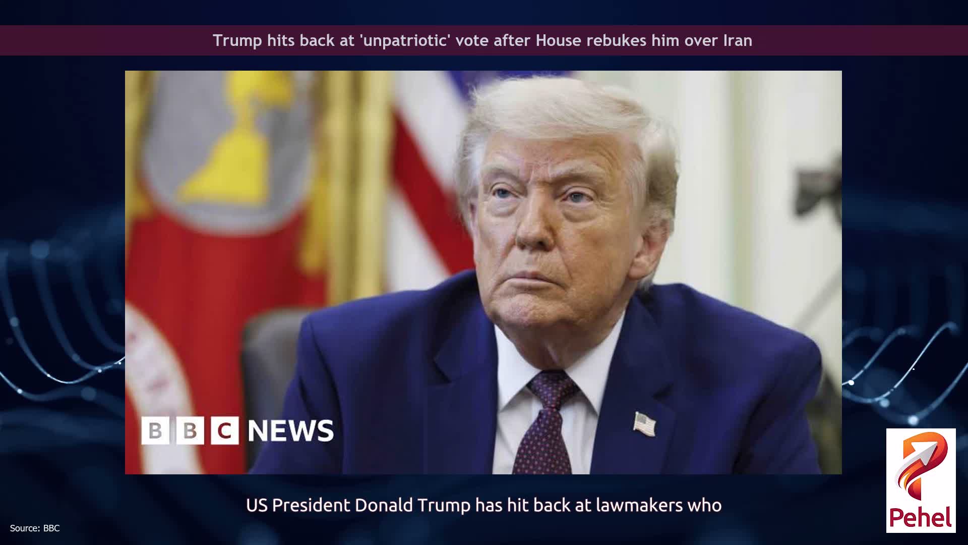 Trump hits back at 'unpatriotic' vote after House rebukes him over Iran