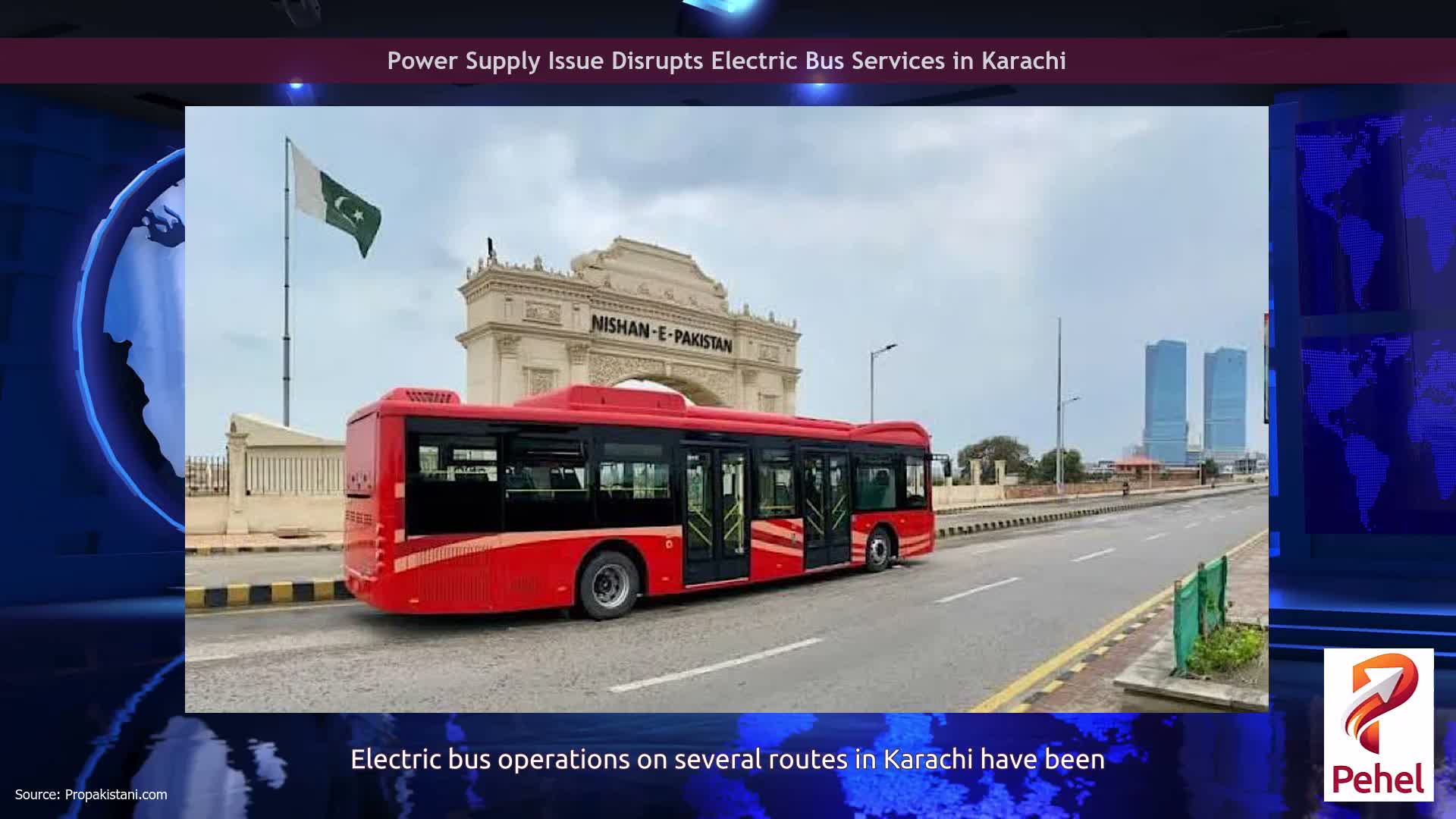 Power Supply Issue Disrupts Electric Bus Services in Karachi