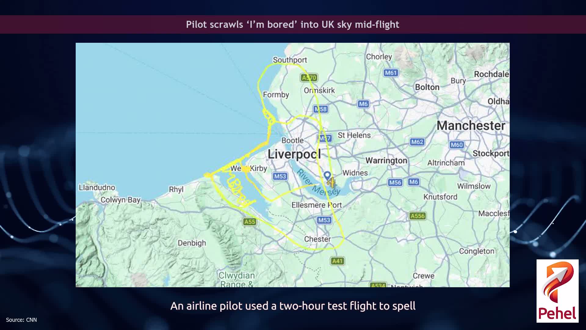 Pilot scrawls ‘I’m bored’ into UK sky mid-flight