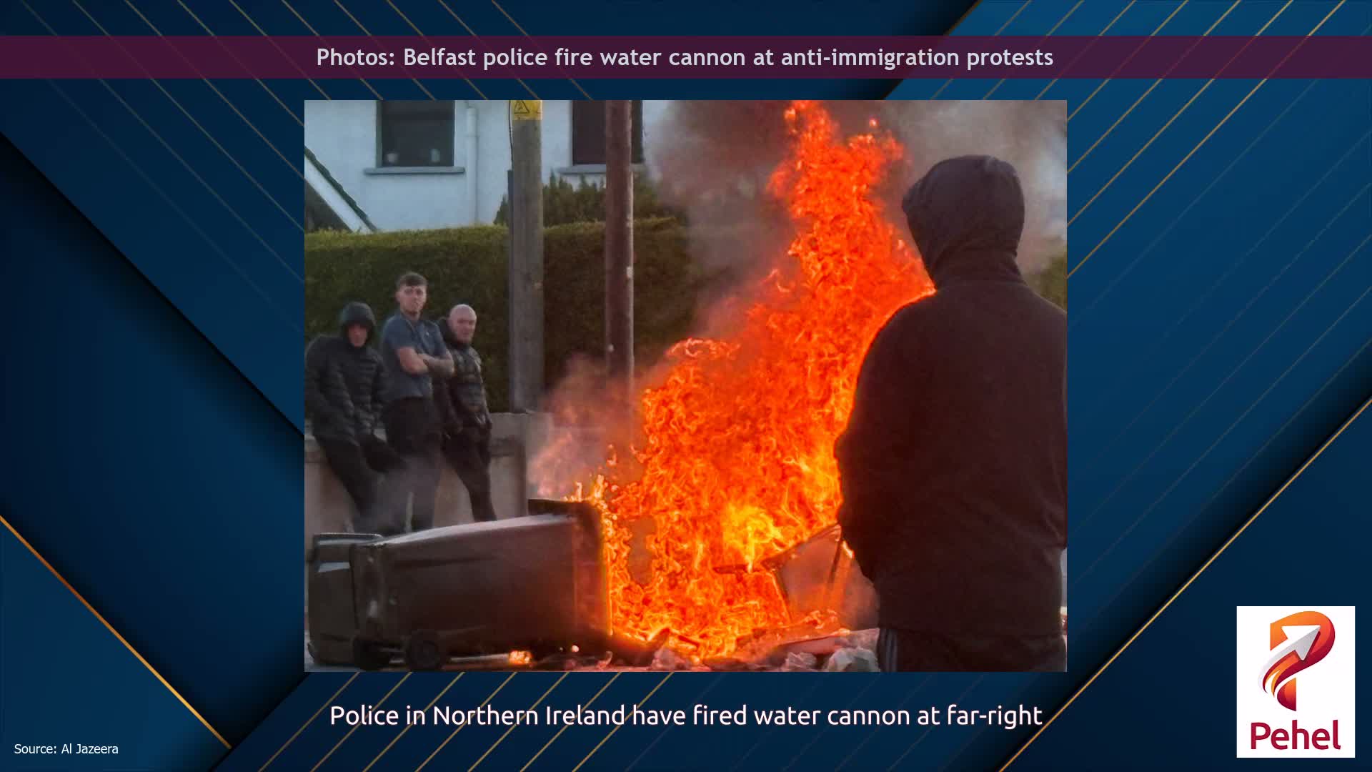 Photos: Belfast police fire water cannon at anti-immigration protests