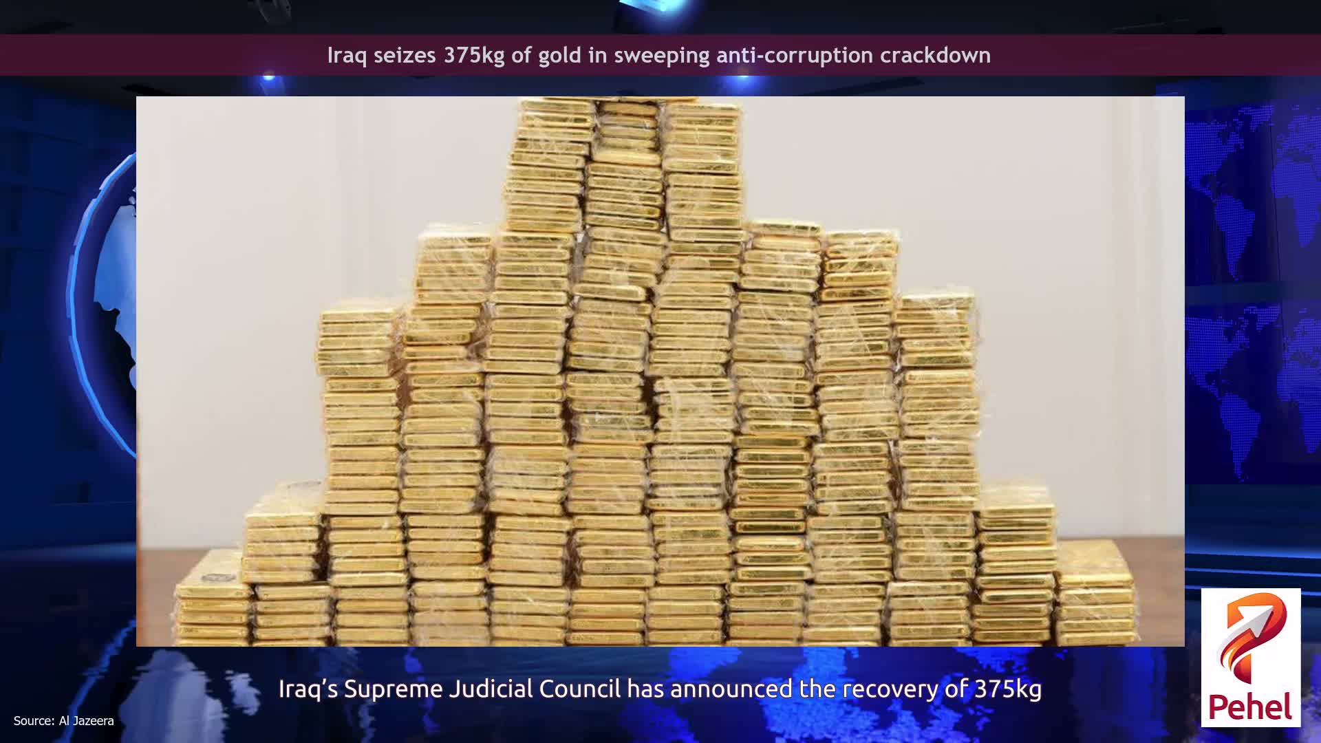 Iraq seizes 375kg of gold in sweeping anti-corruption crackdown