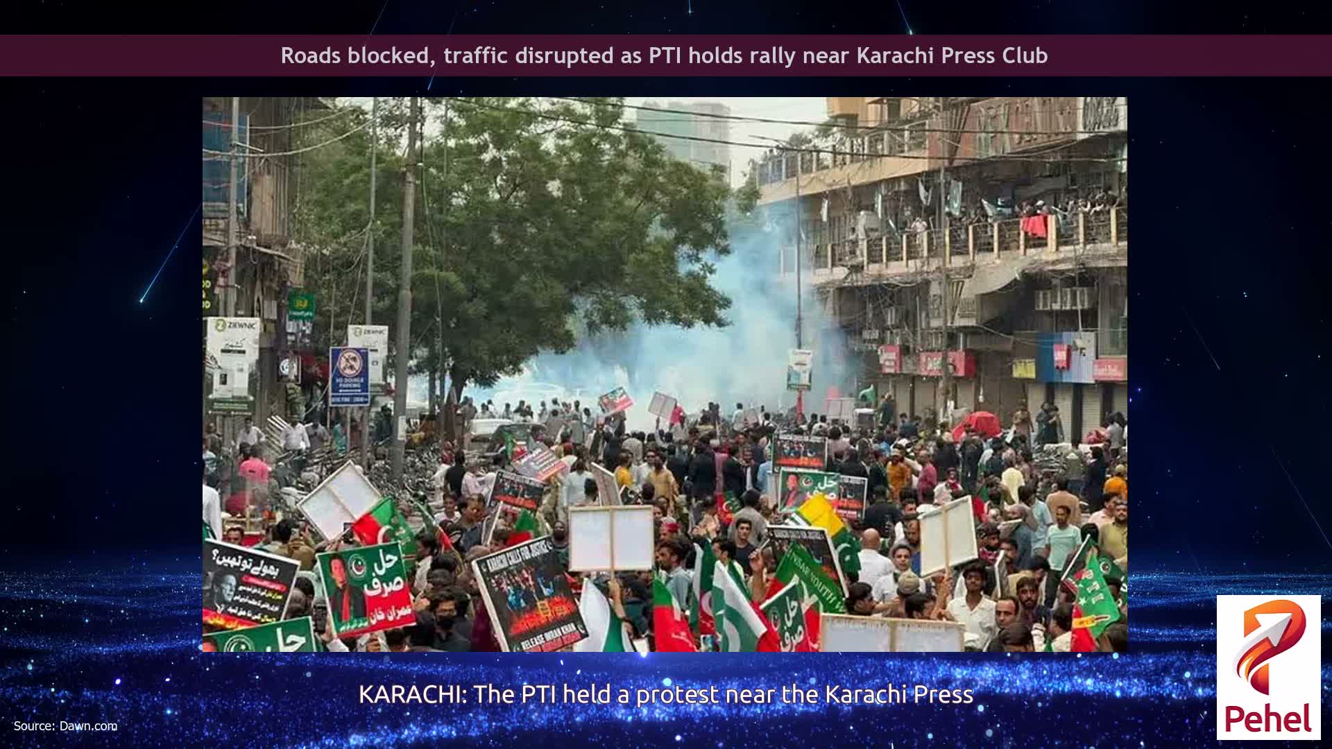 Roads blocked, traffic disrupted as PTI holds rally near Karachi Press Club