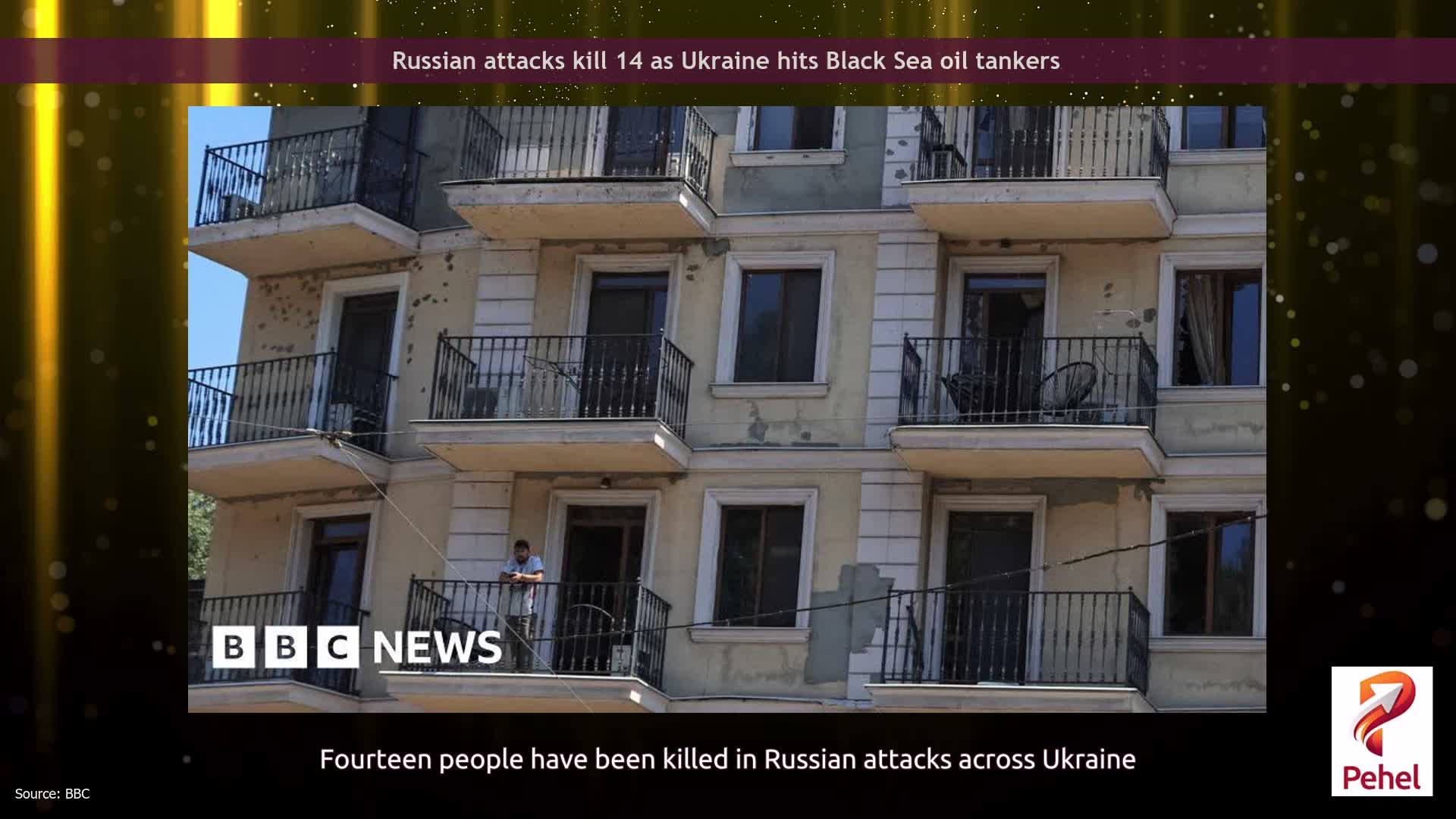 Russian attacks kill 14 as Ukraine hits Black Sea oil tankers