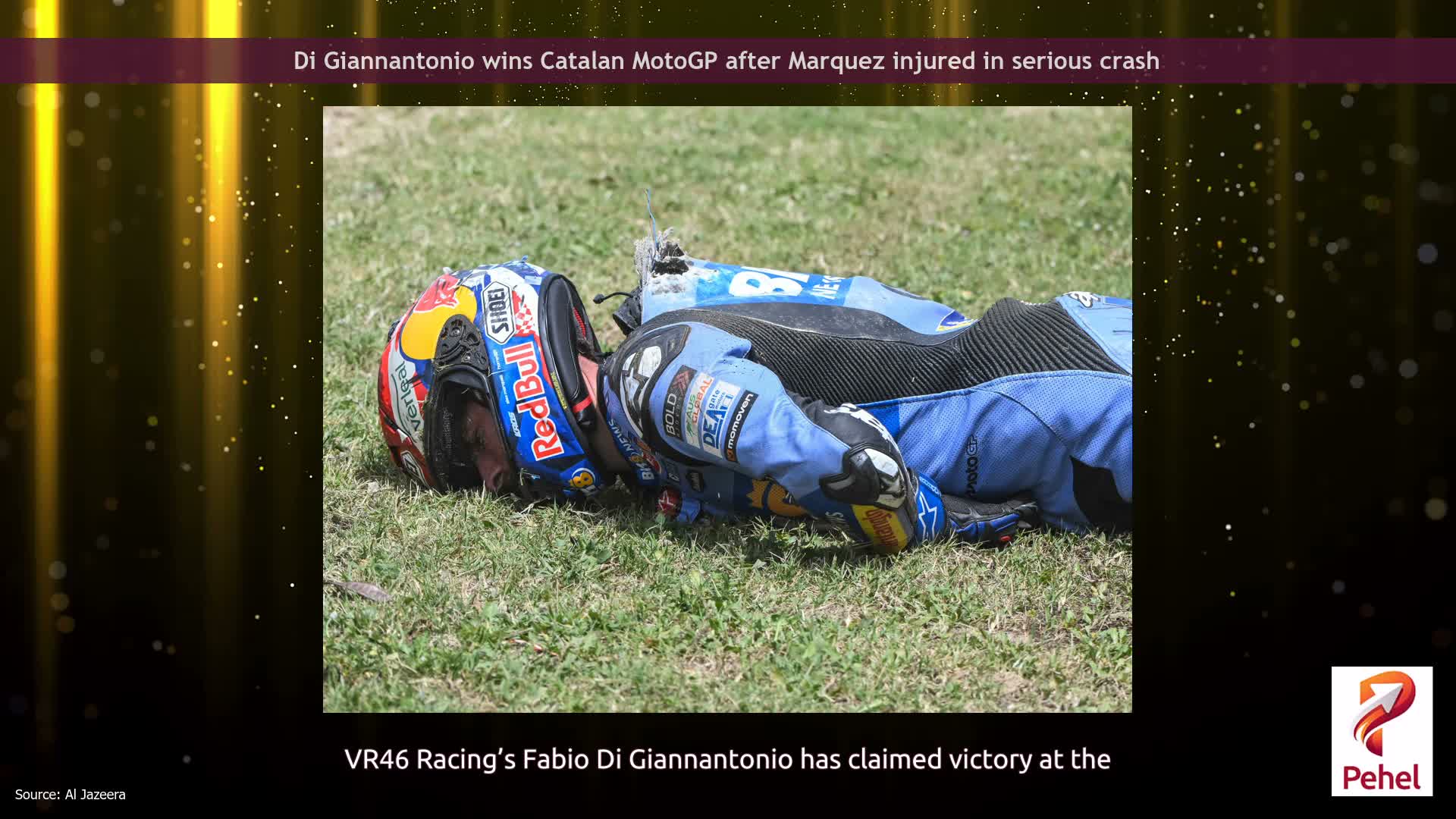 Di Giannantonio wins Catalan MotoGP after Marquez injured in serious crash