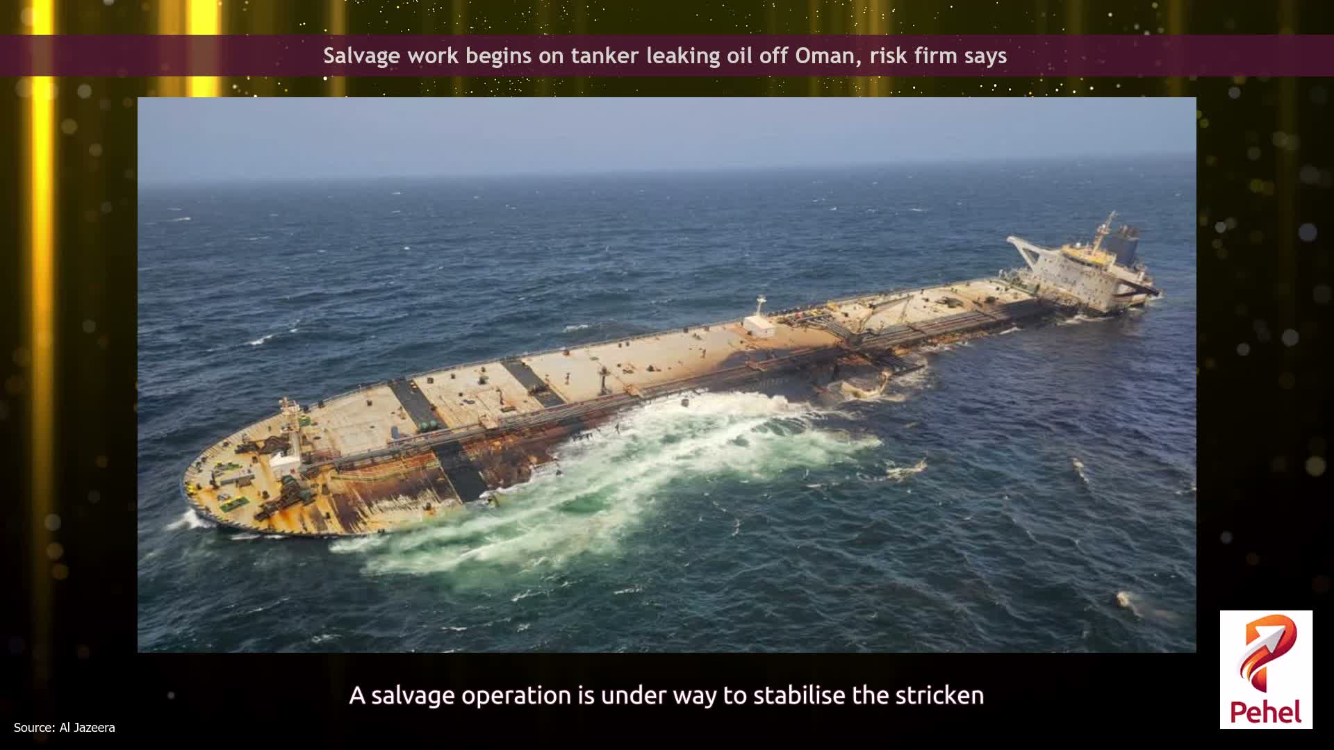 Salvage work begins on tanker leaking oil off Oman, risk firm says