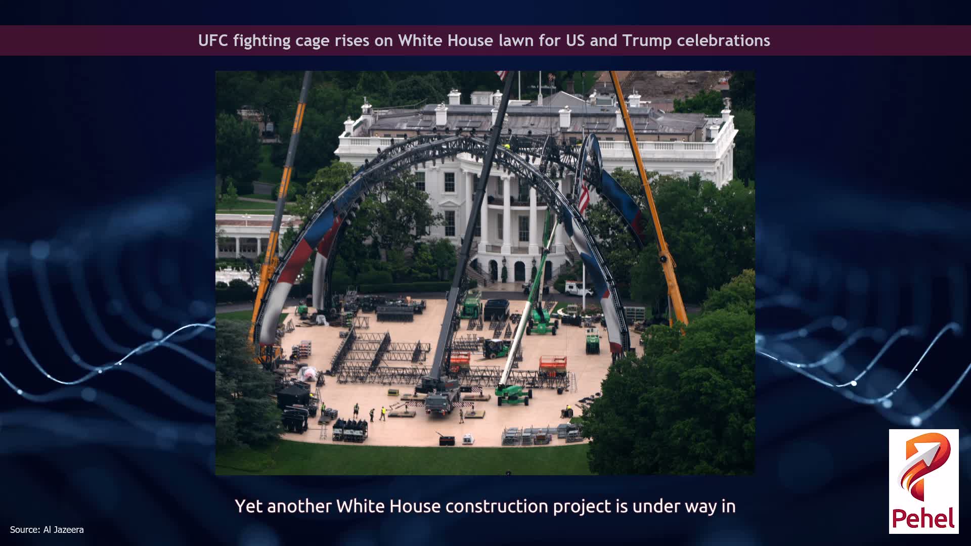UFC fighting cage rises on White House lawn for US and Trump celebrations
