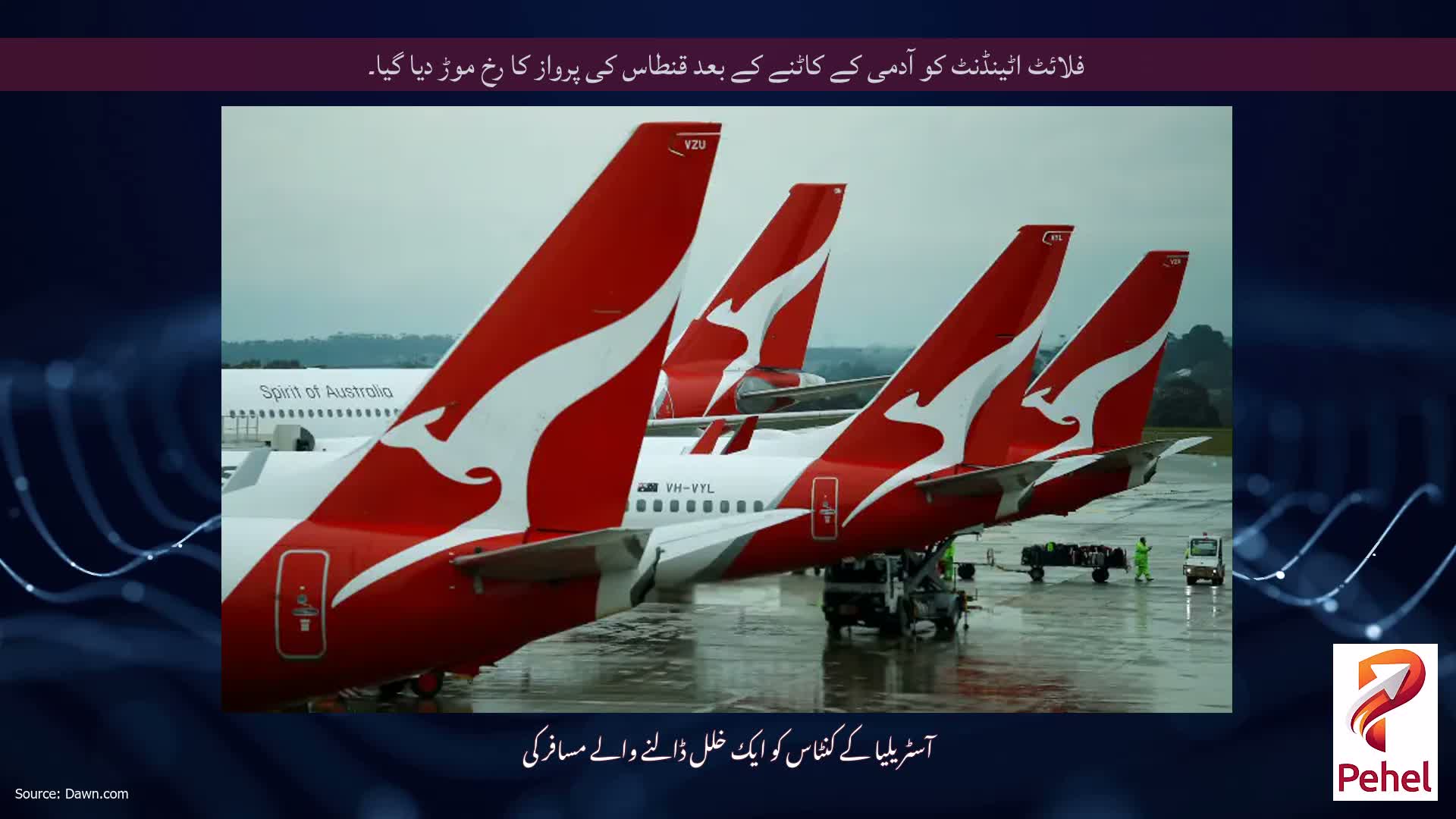 فلائٹ اٹینڈنٹ کو آدمی کے کاٹنے کے بعد قنطاس کی پرواز کا رخ موڑ دیا گیا۔