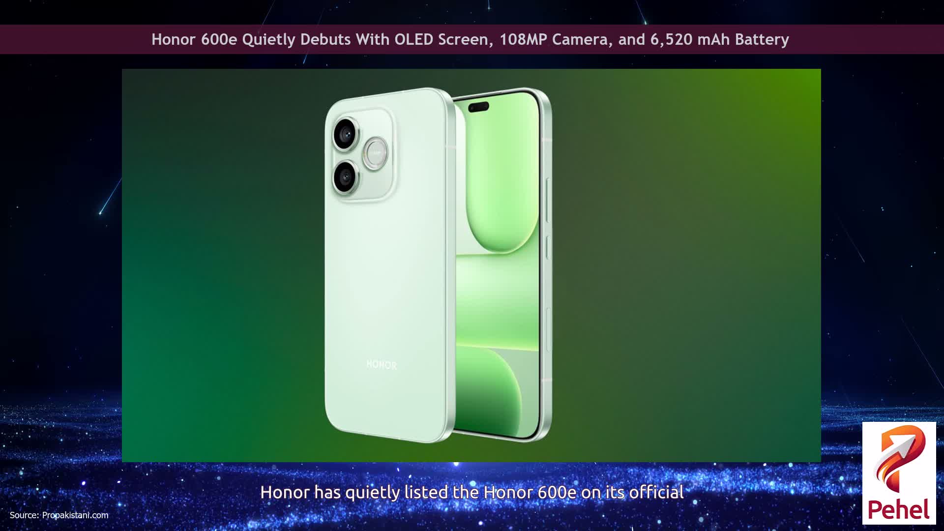 Honor 600e Quietly Debuts With OLED Screen, 108MP Camera, and 6,520 mAh Battery