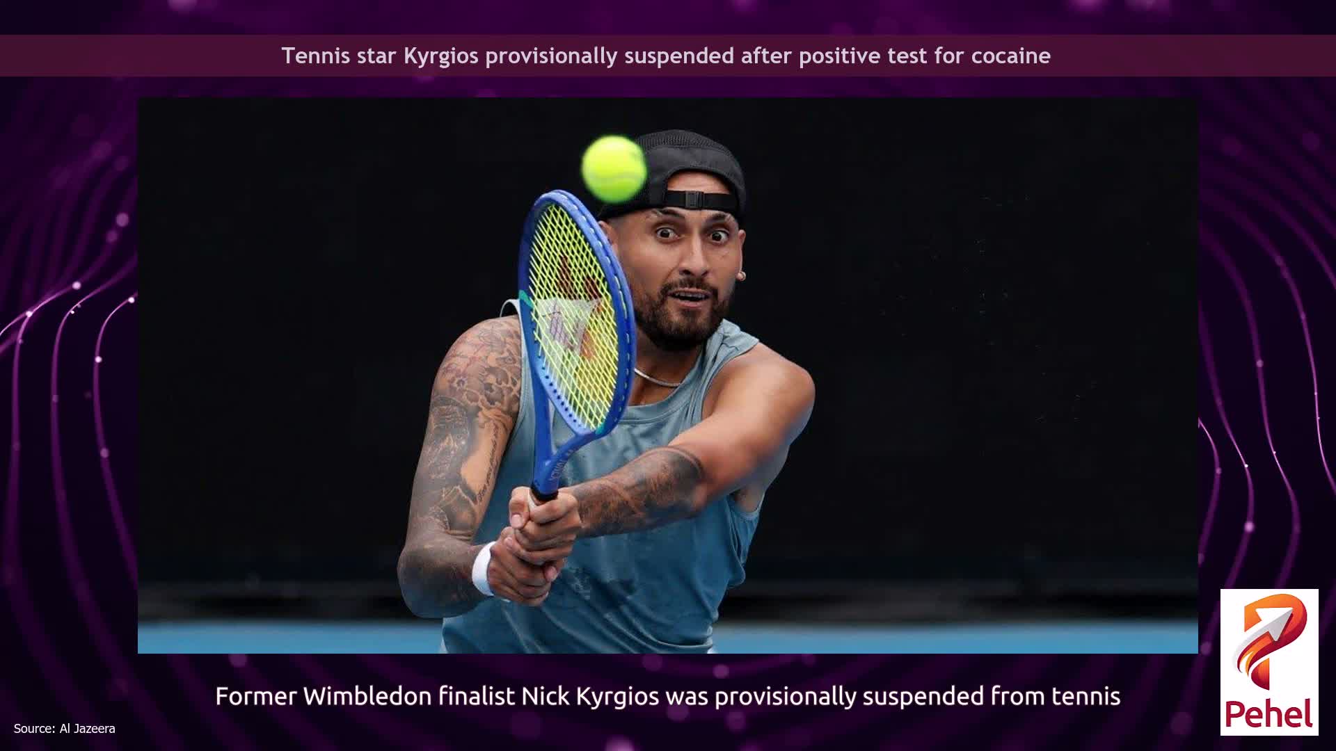 Tennis star Kyrgios provisionally suspended after positive test for cocaine