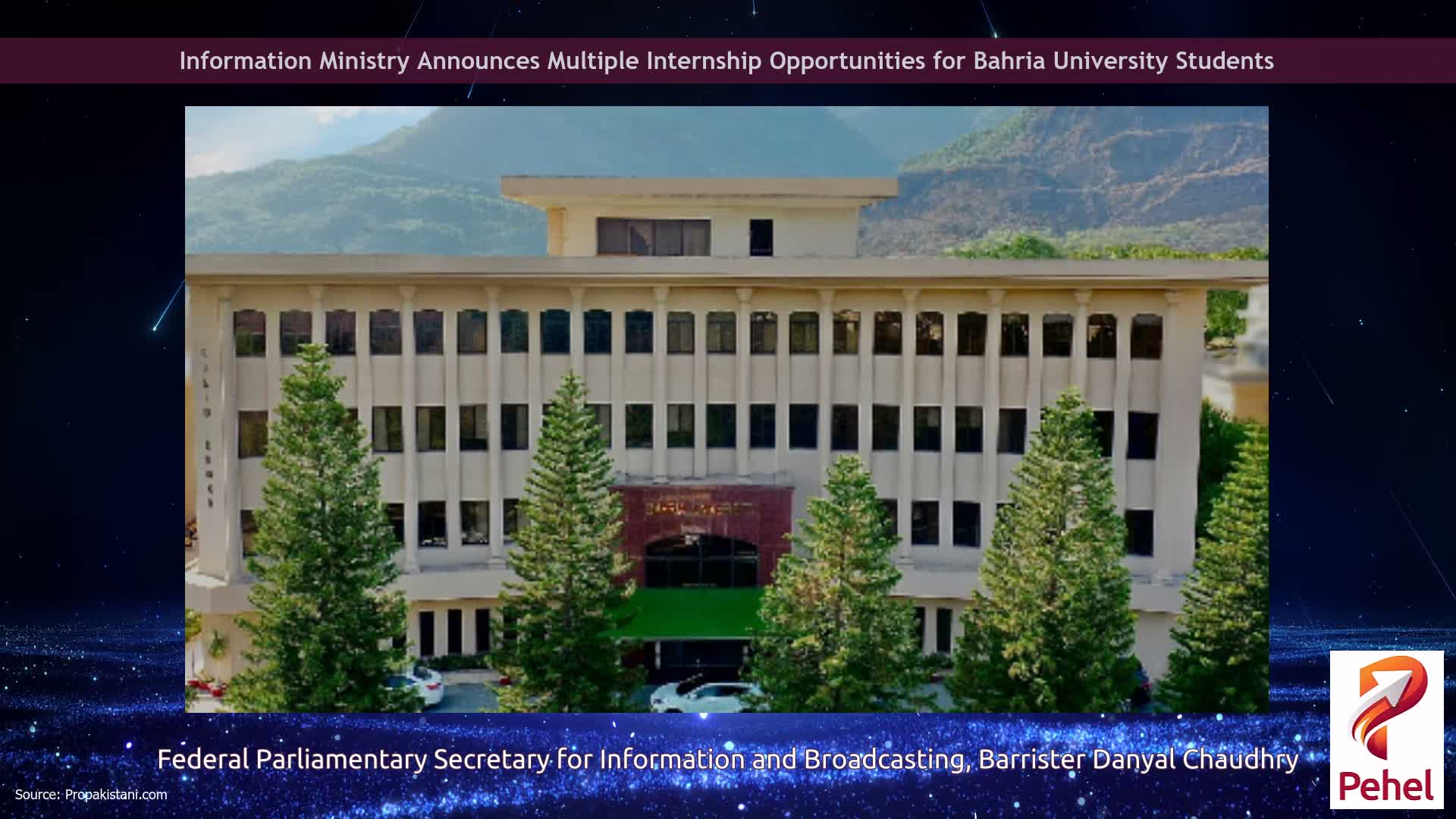 Information Ministry Announces Multiple Internship Opportunities for Bahria University Students