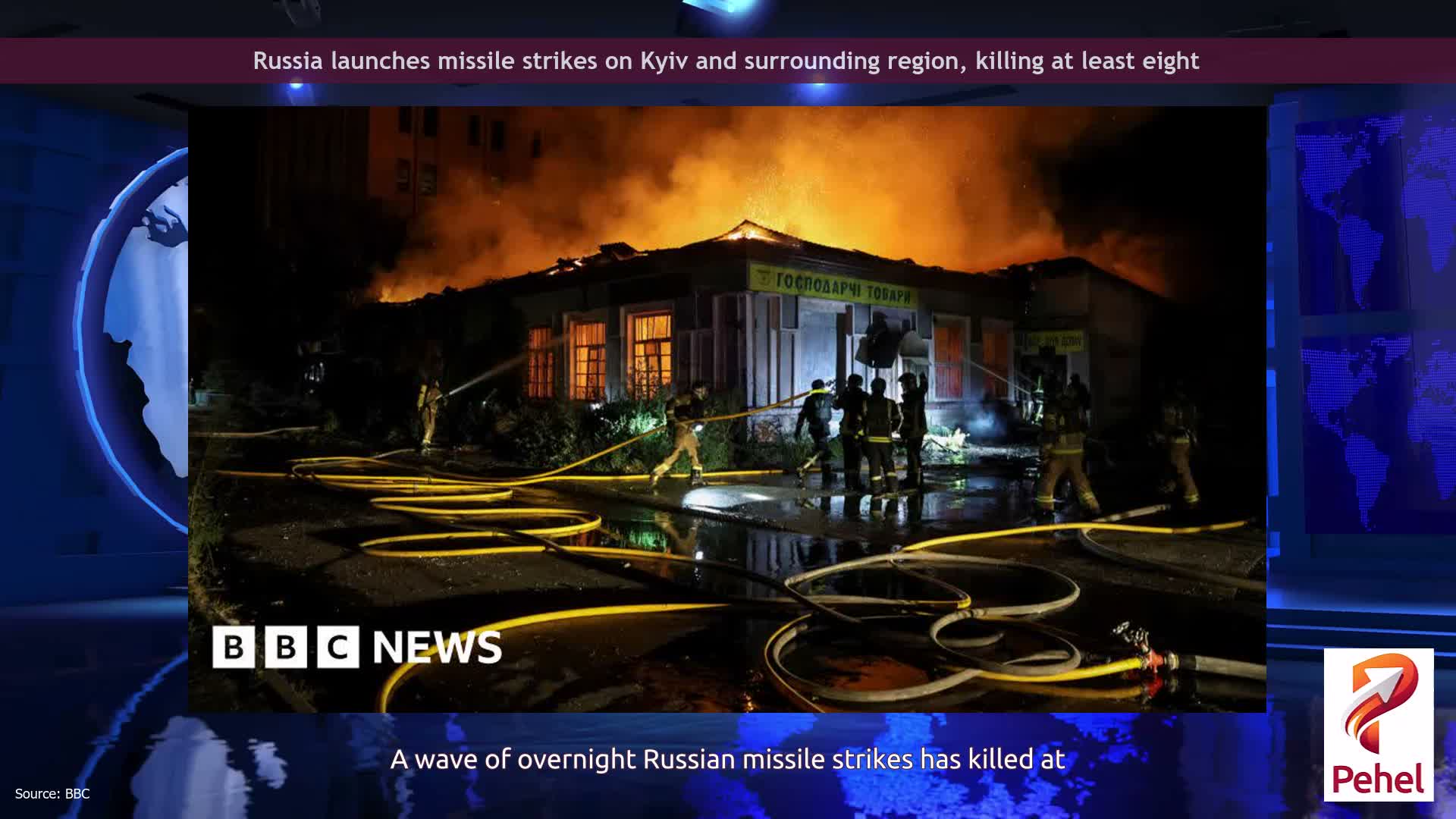 Russia launches missile strikes on Kyiv and surrounding region, killing at least eight