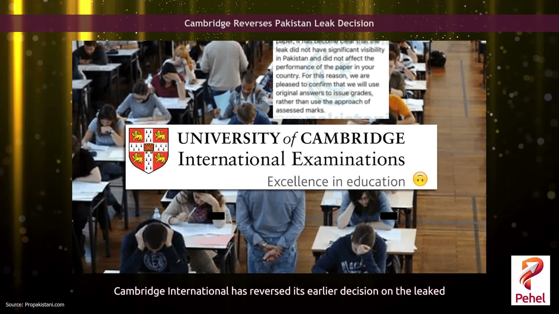 Cambridge Reverses Pakistan Leak Decision