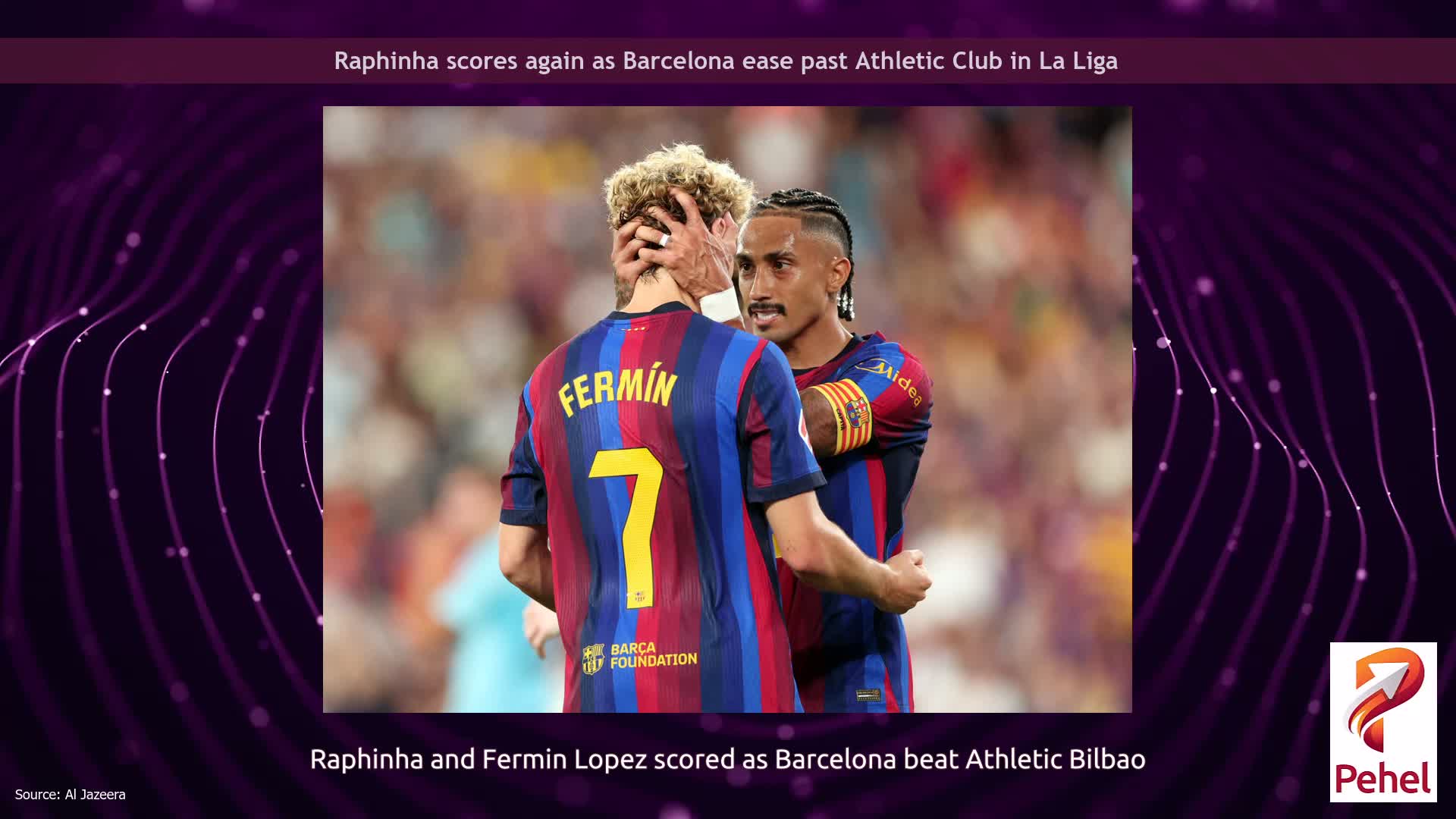 Raphinha scores again as Barcelona ease past Athletic Club in La Liga