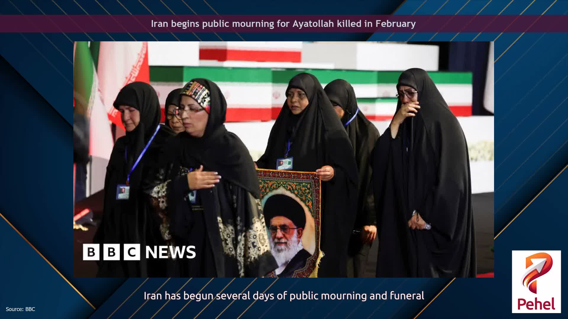 Iran begins public mourning for Ayatollah killed in February