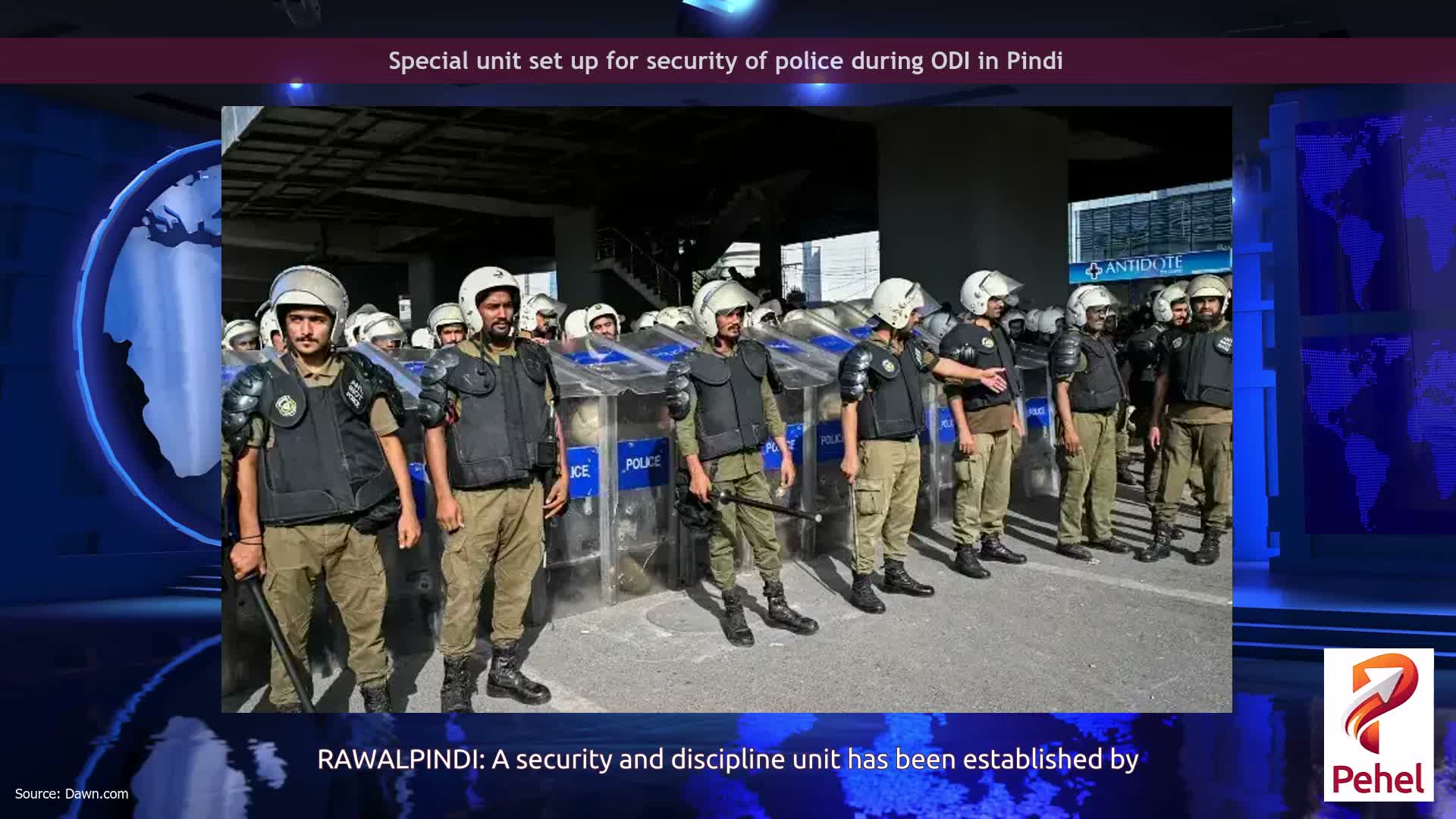 Special unit set up for security of police during ODI in Pindi