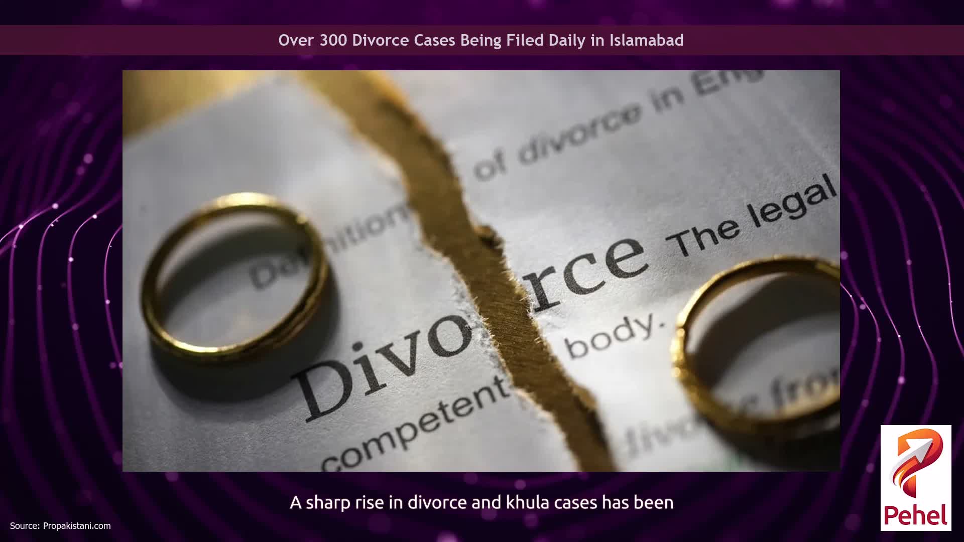 Over 300 Divorce Cases Being Filed Daily in Islamabad