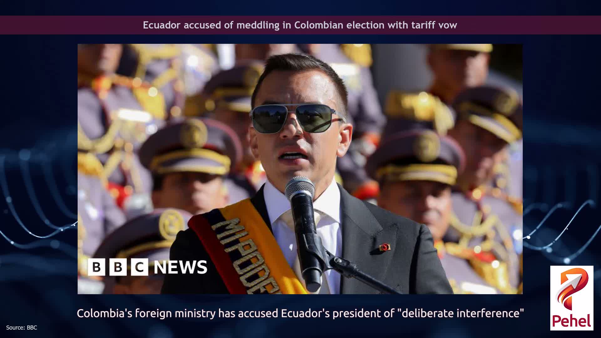 Ecuador accused of meddling in Colombian election with tariff vow