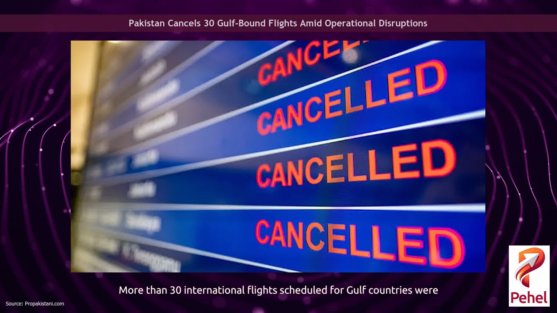 Pakistan Cancels 30 Gulf-Bound Flights Amid Operational Disruptions