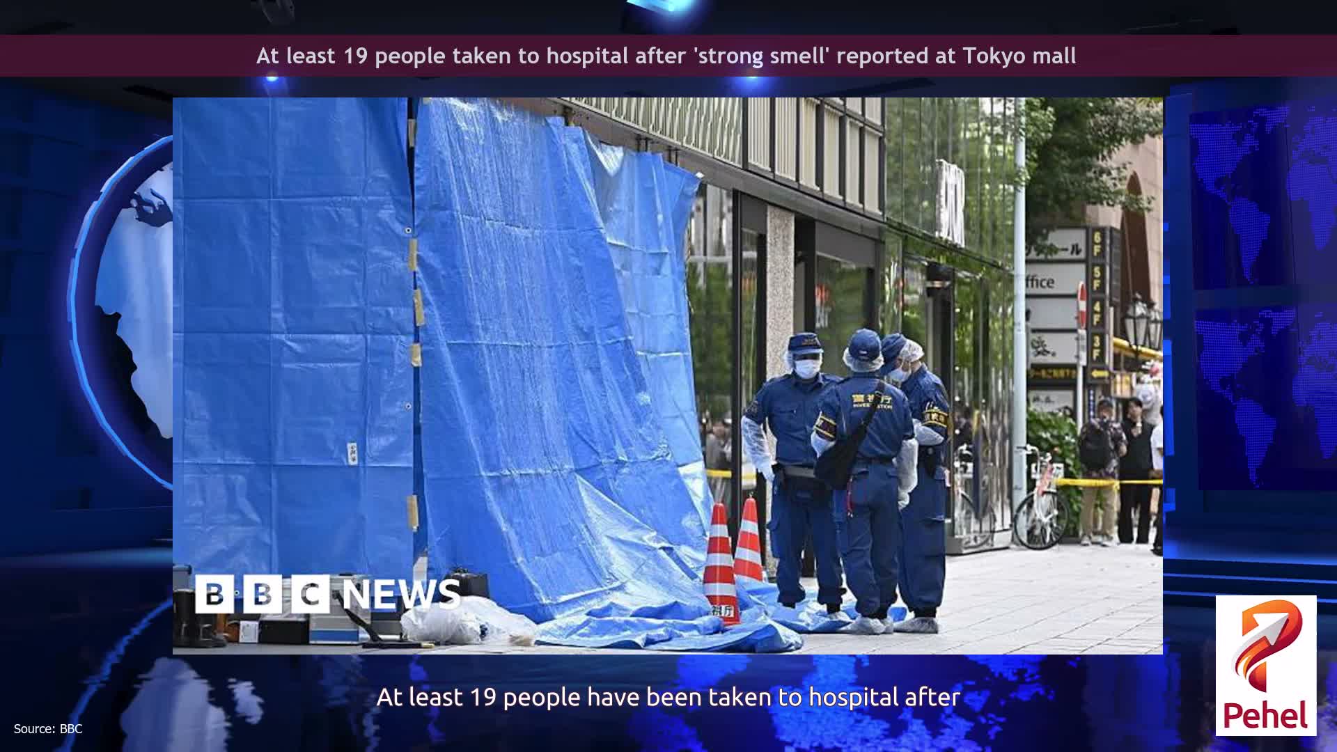 At least 19 people taken to hospital after 'strong smell' reported at Tokyo mall