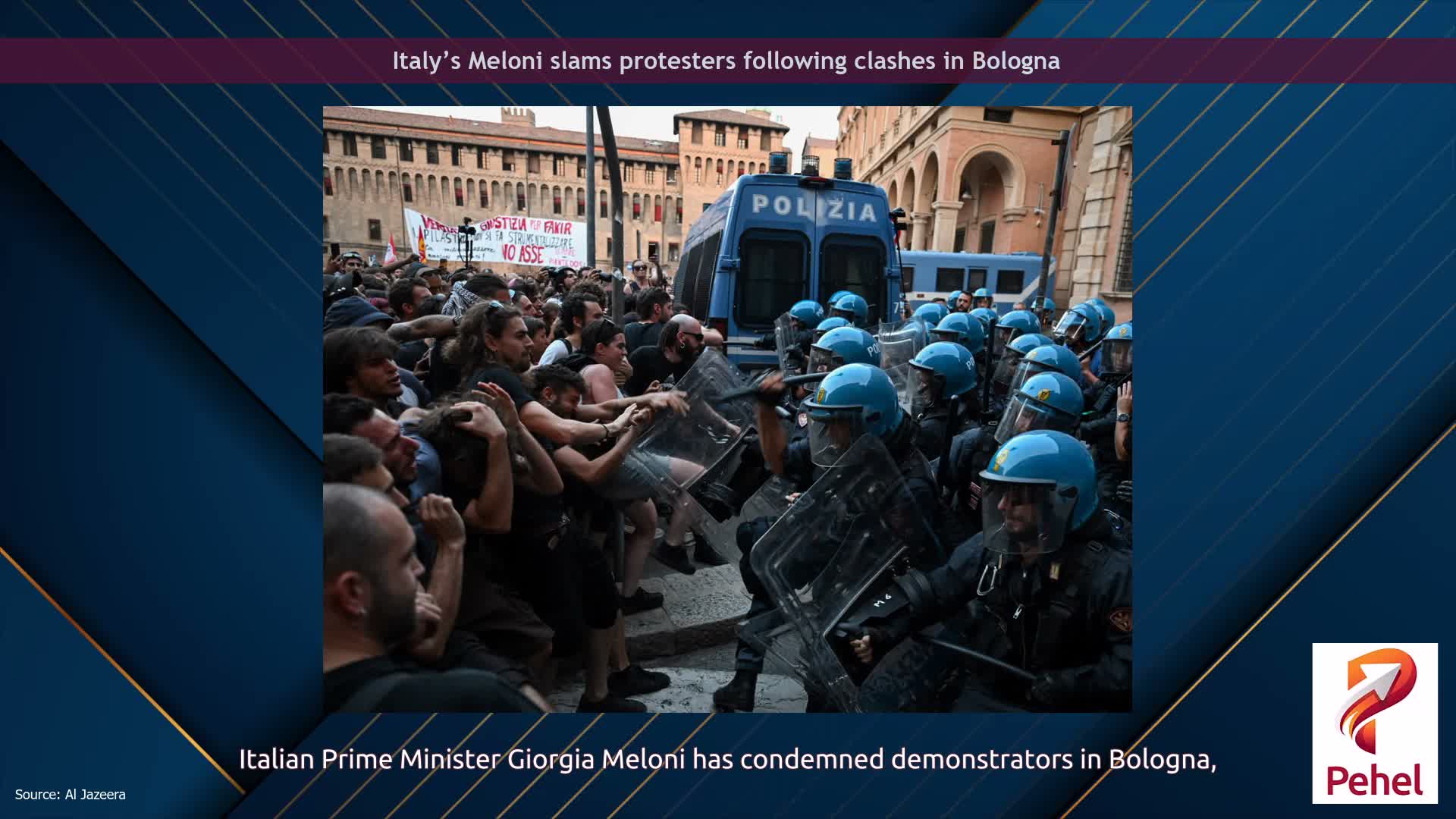 Italy’s Meloni slams protesters following clashes in Bologna