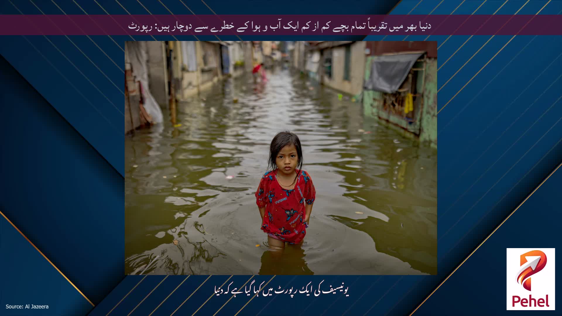 دنیا بھر میں تقریباً تمام بچے کم از کم ایک آب و ہوا کے خطرے سے دوچار ہیں: رپورٹ
