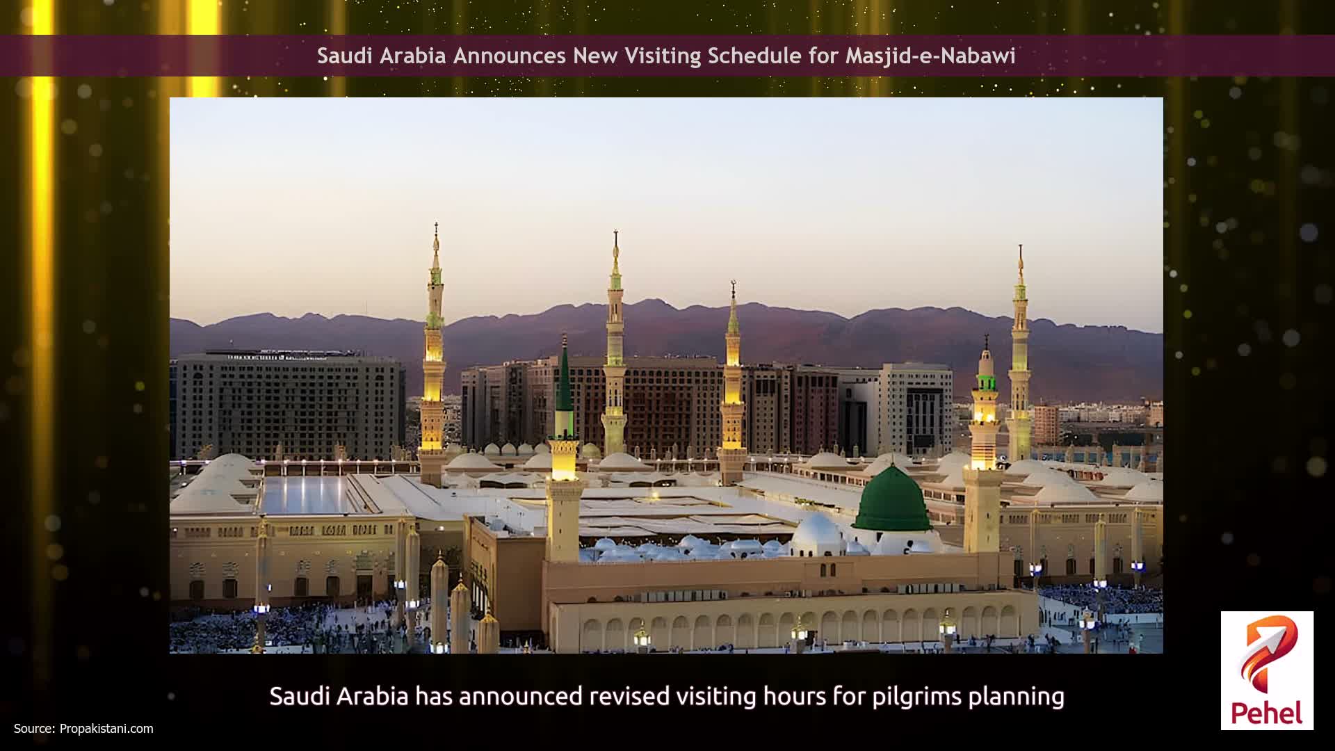 Saudi Arabia Announces New Visiting Schedule for Masjid-e-Nabawi