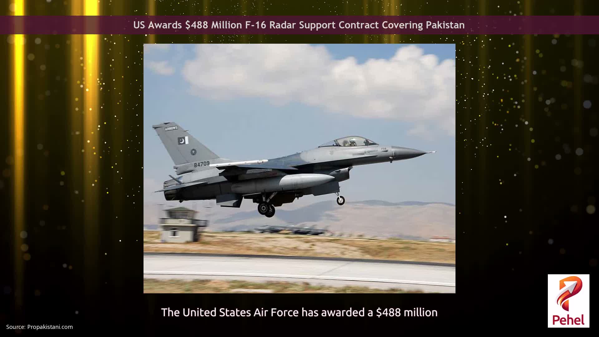 US Awards $488 Million F-16 Radar Support Contract Covering Pakistan