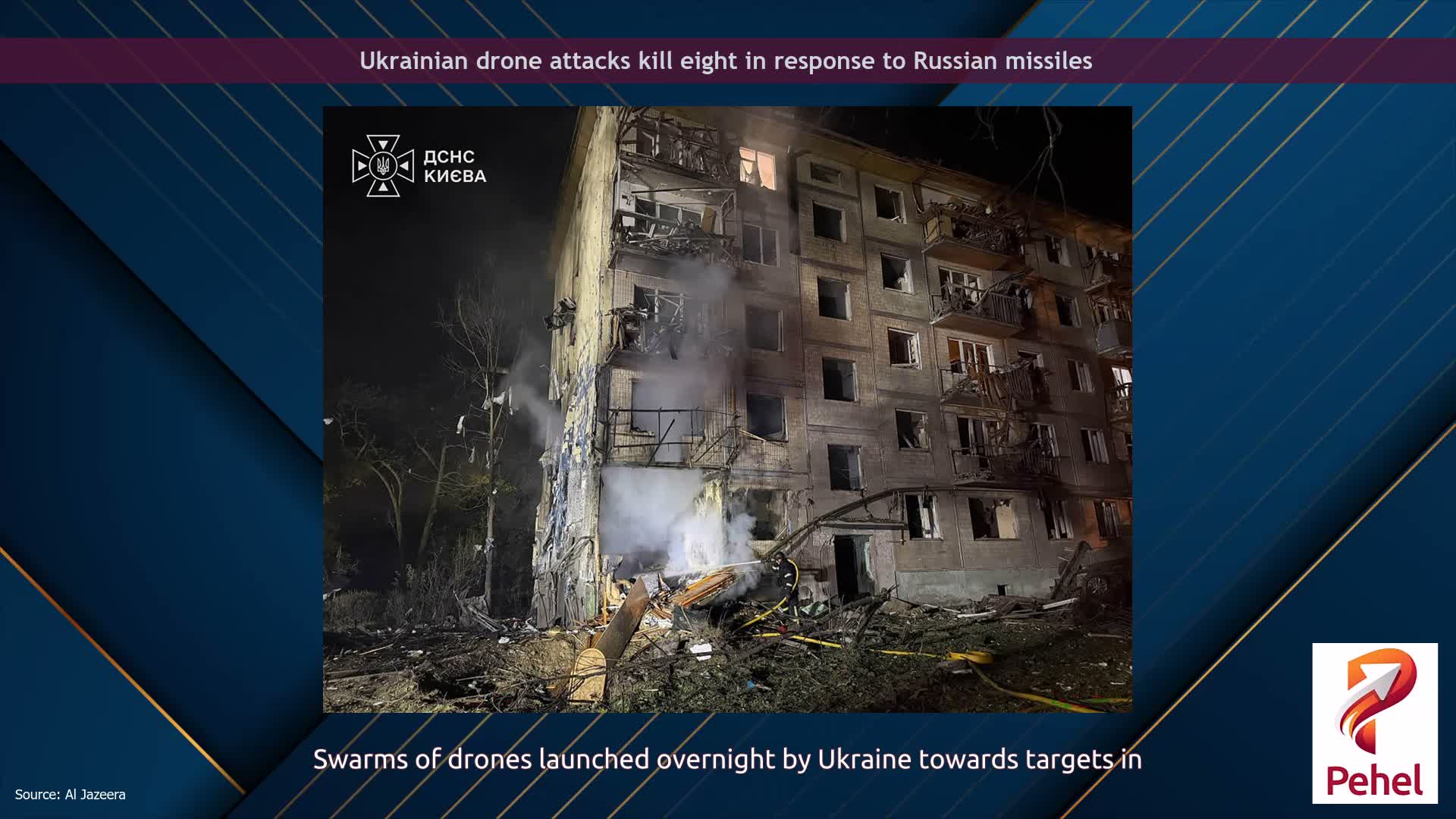 Ukrainian drone attacks kill eight in response to Russian missiles