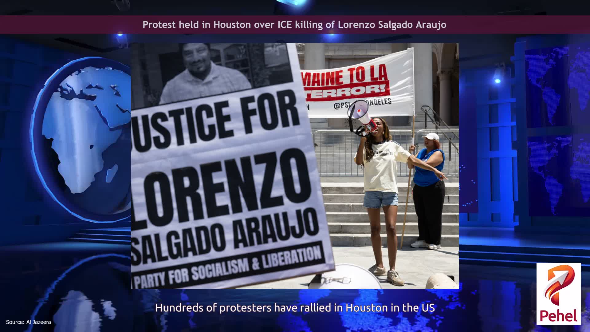 Protest held in Houston over ICE killing of Lorenzo Salgado Araujo
