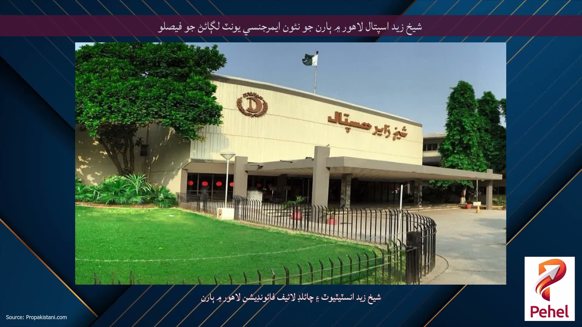 شيخ زيد اسپتال لاهور ۾ ٻارن جو نئون ايمرجنسي يونٽ لڳائڻ جو فيصلو