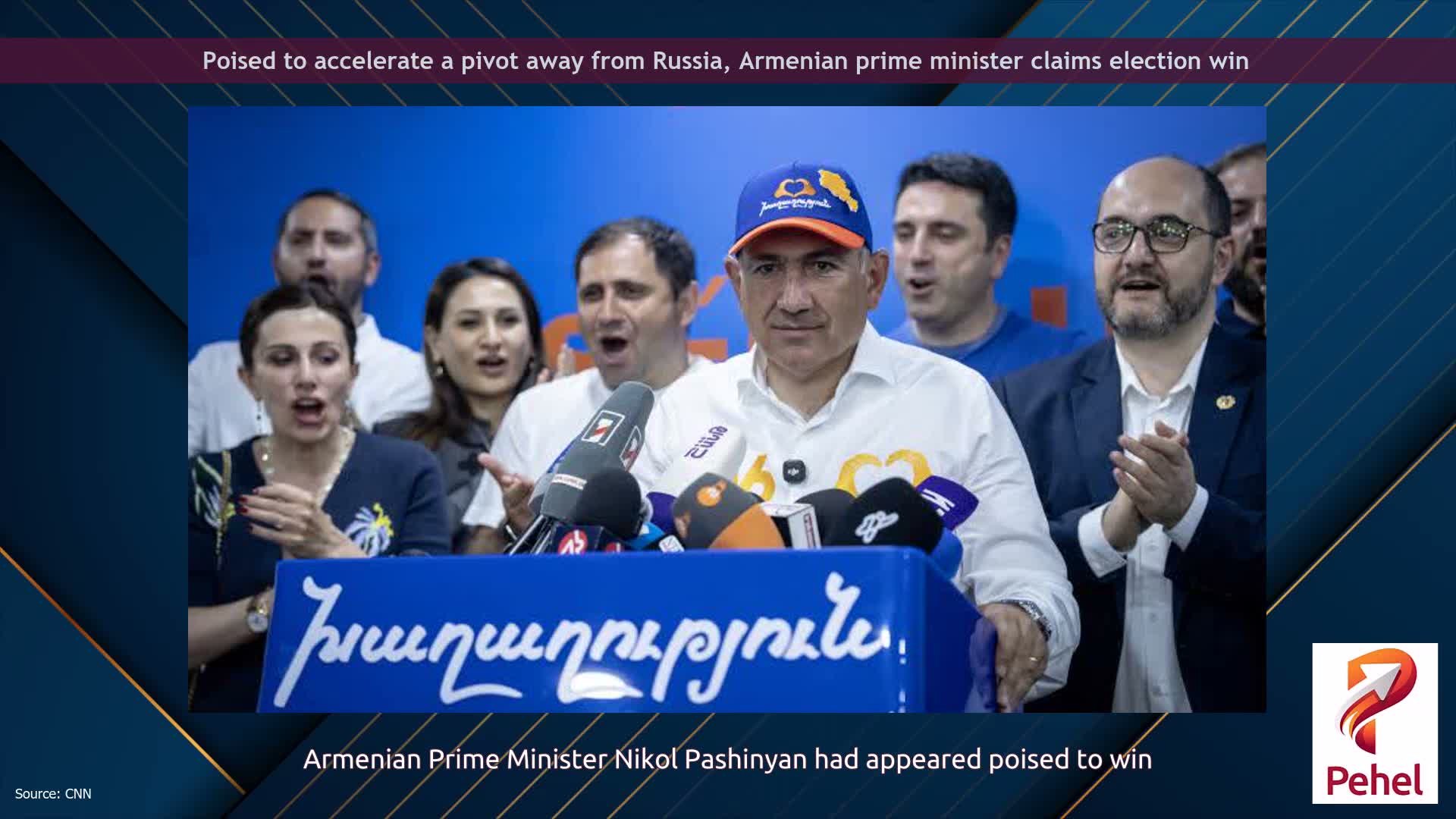 Poised to accelerate a pivot away from Russia, Armenian prime minister claims election win