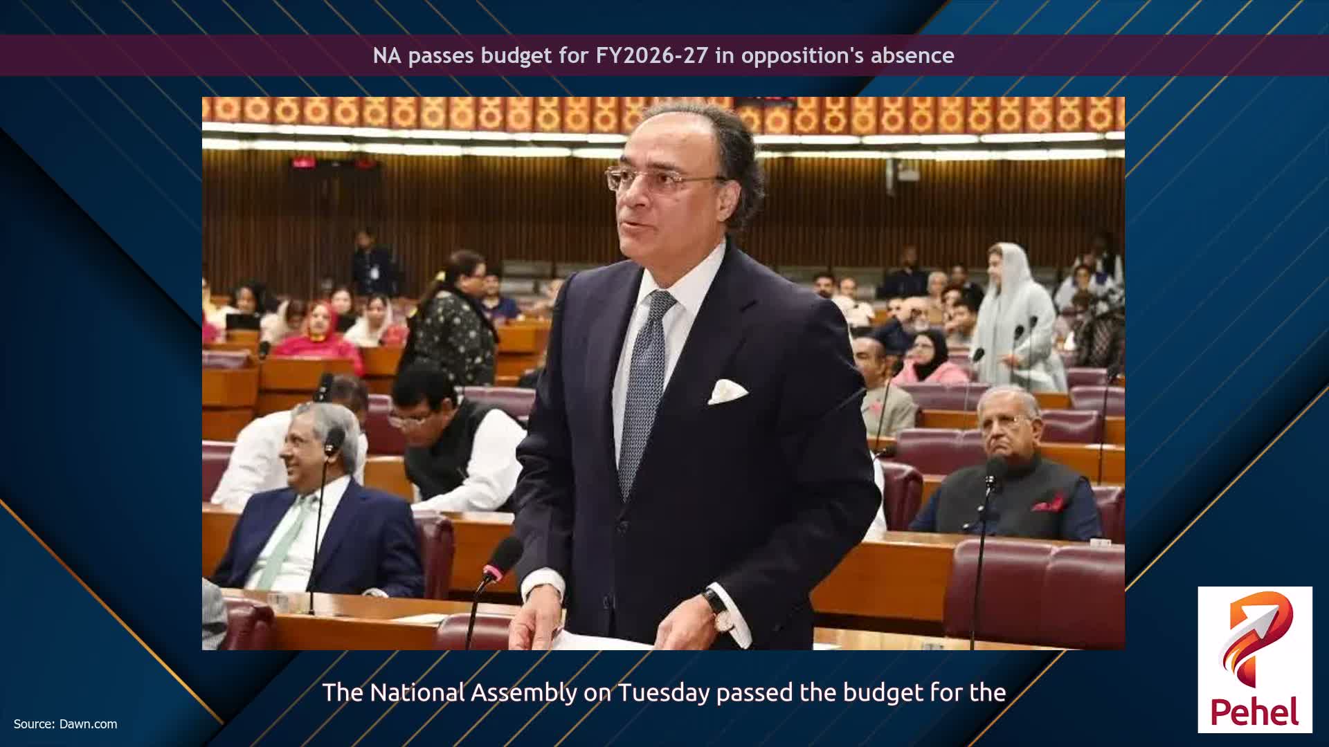 NA passes budget for FY2026-27 in opposition's absence